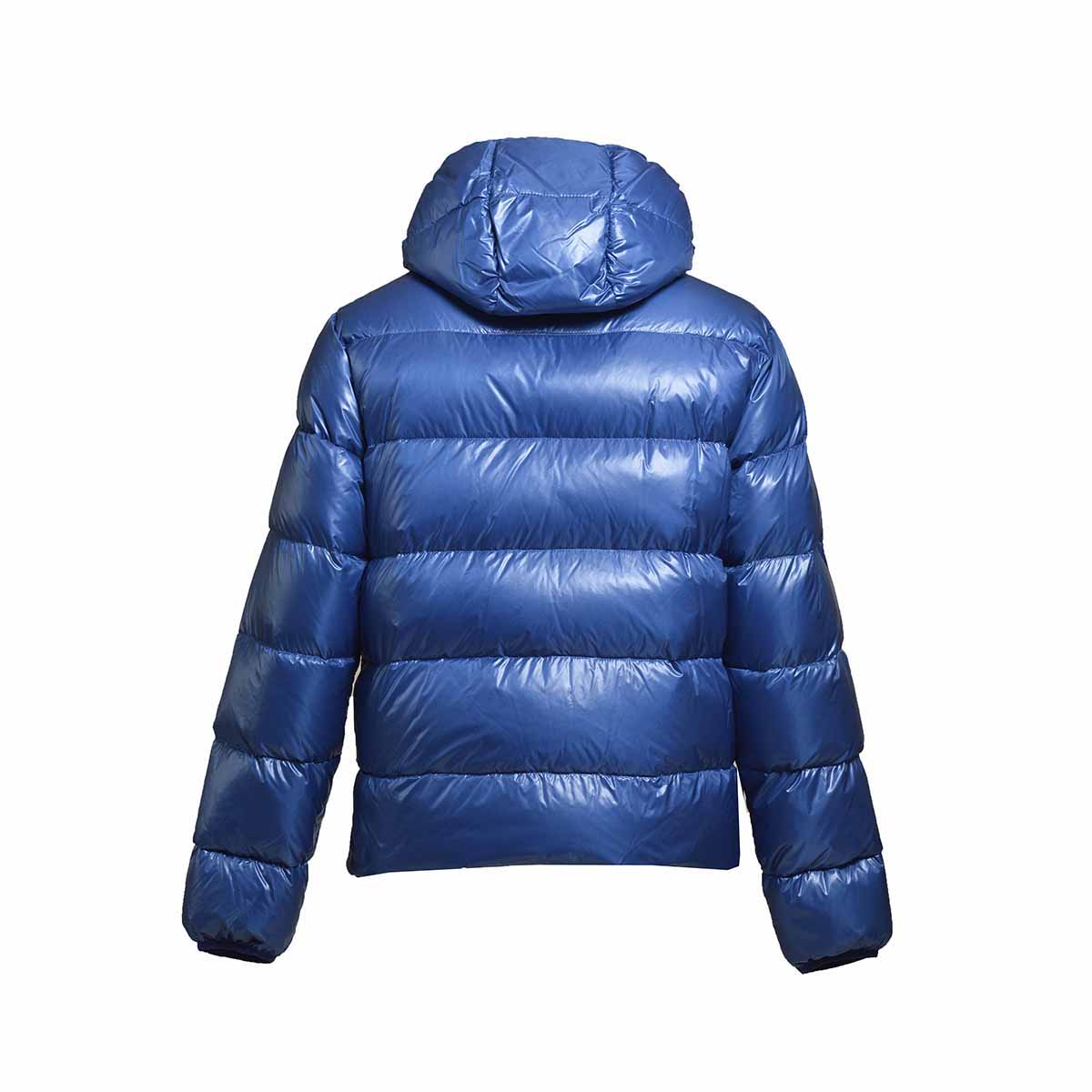 Piumino Budd in tessuto lucido azzurro Aspesi