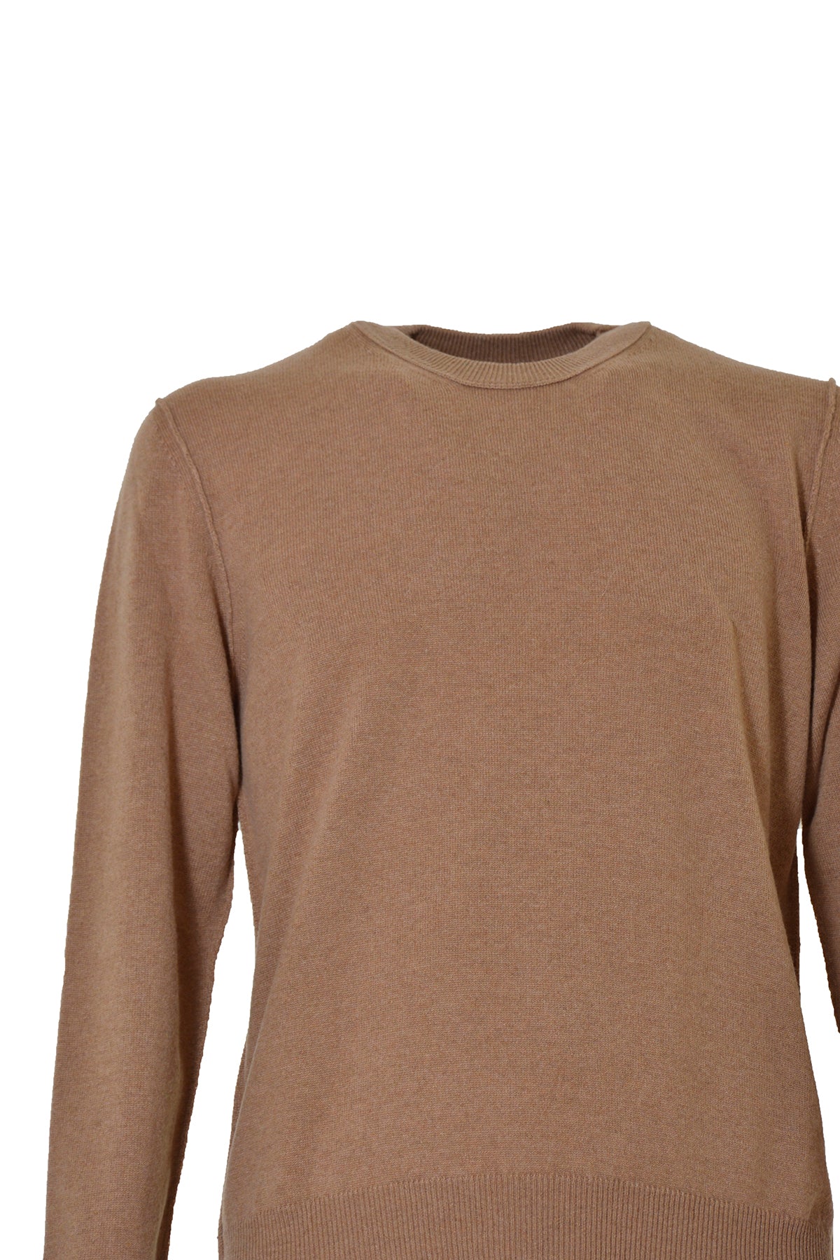 Pullover girocollo in cashmere cammello Maison Margiela