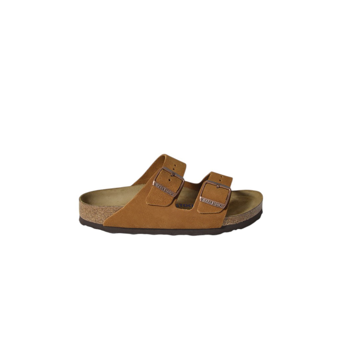 Sandali Arizona in pelle scamociata Mink castoro Birkenstock