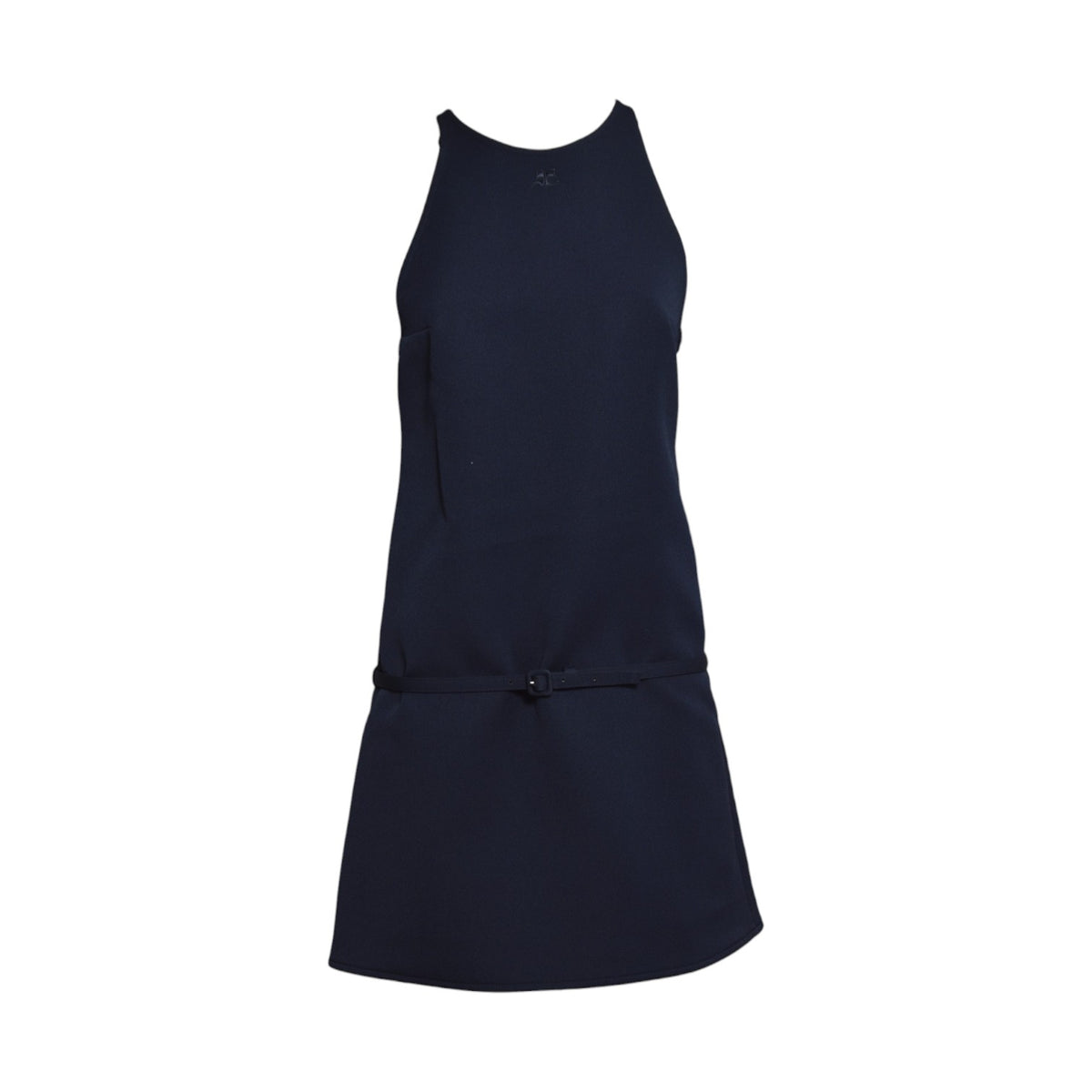 mini dress a-line belted twill
