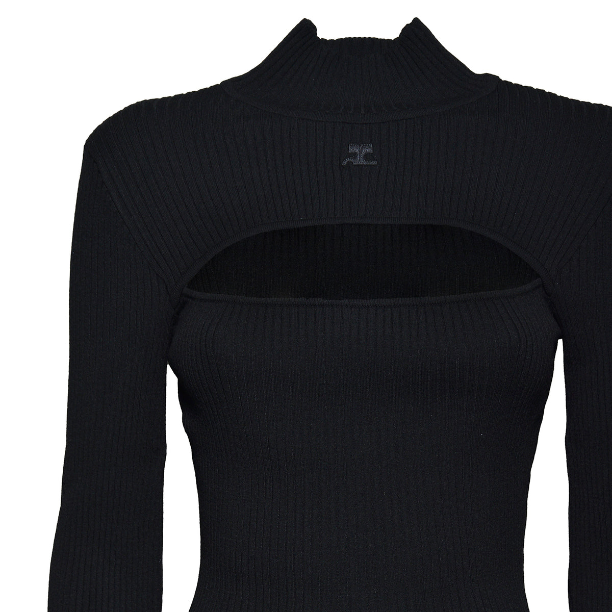 sweater rib knit slash mockneck