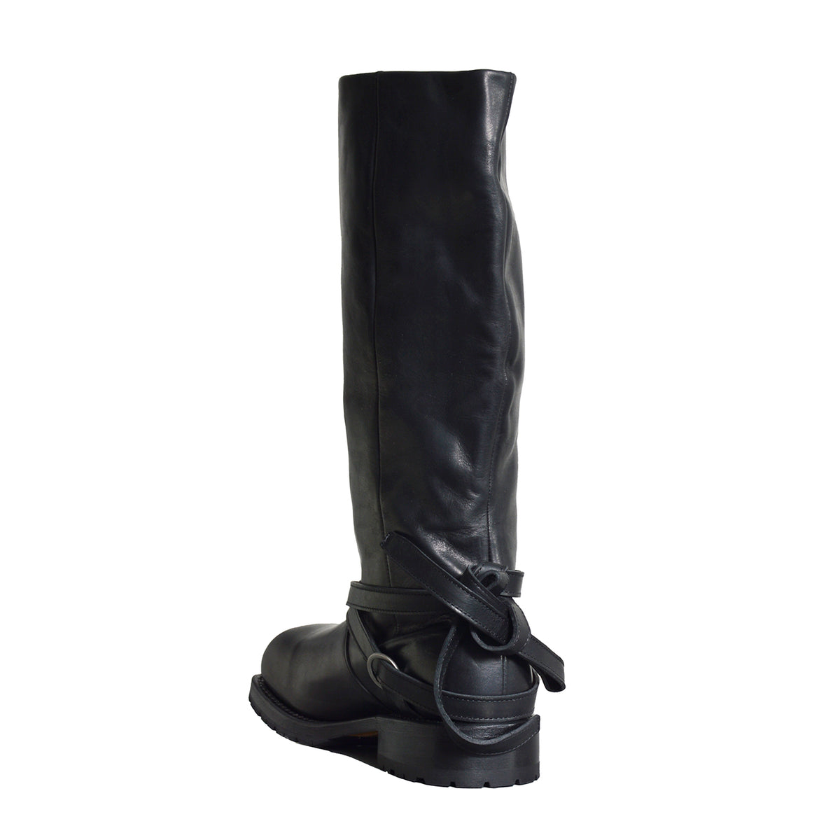 high engine boot black tensile cattle hide