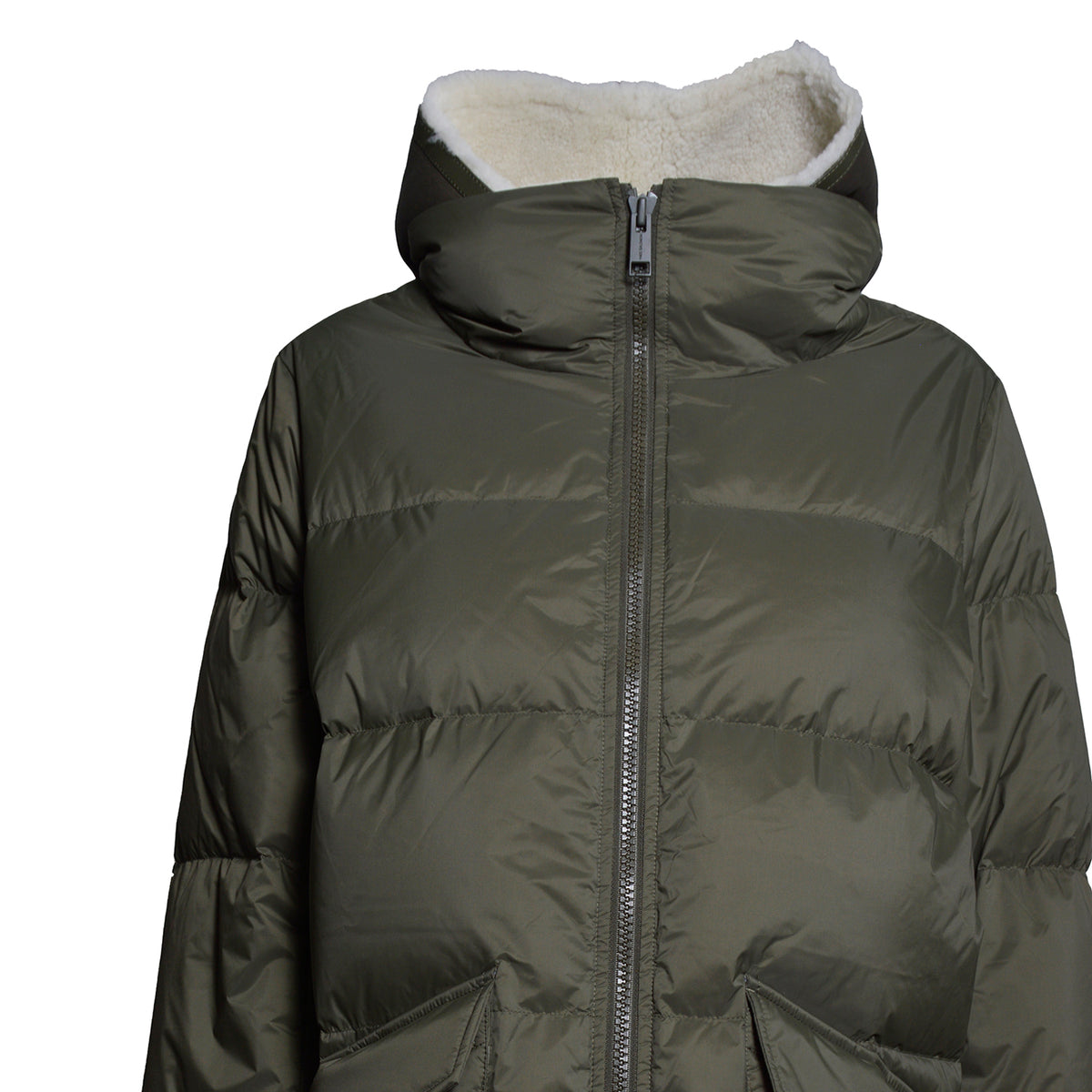 down coat 76cm technical fabric/lamb