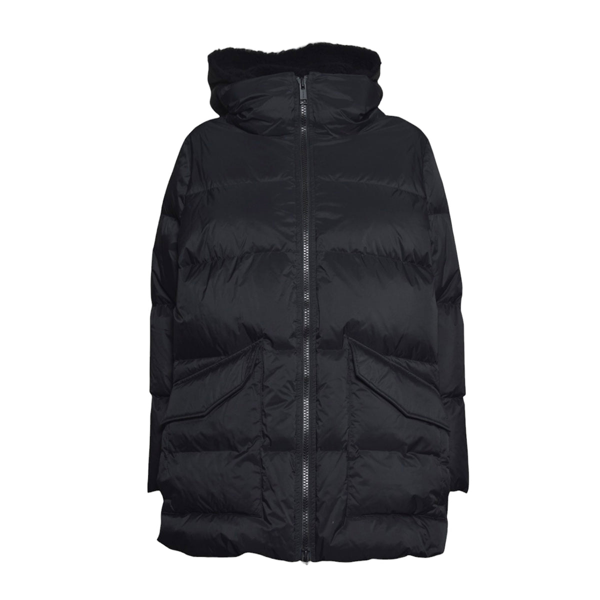 down coat 76cm technical fabric/lamb