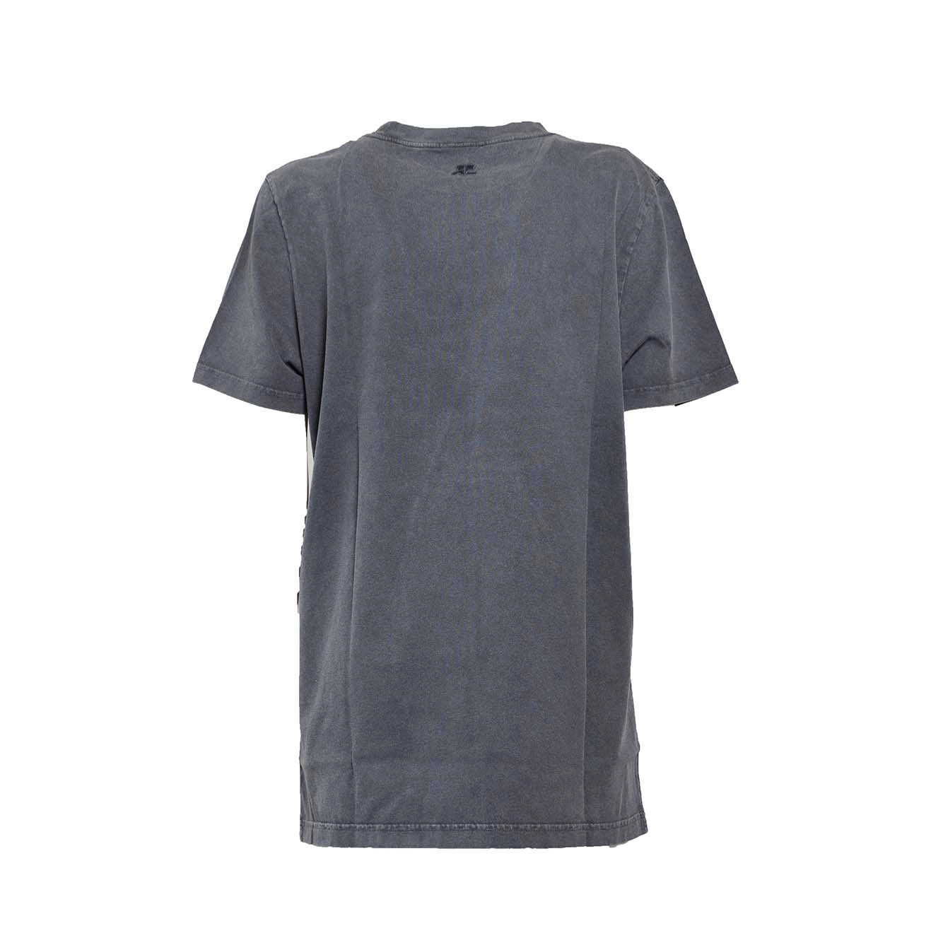 T-shirt Ac in cotone stonewashed grigio Courregès