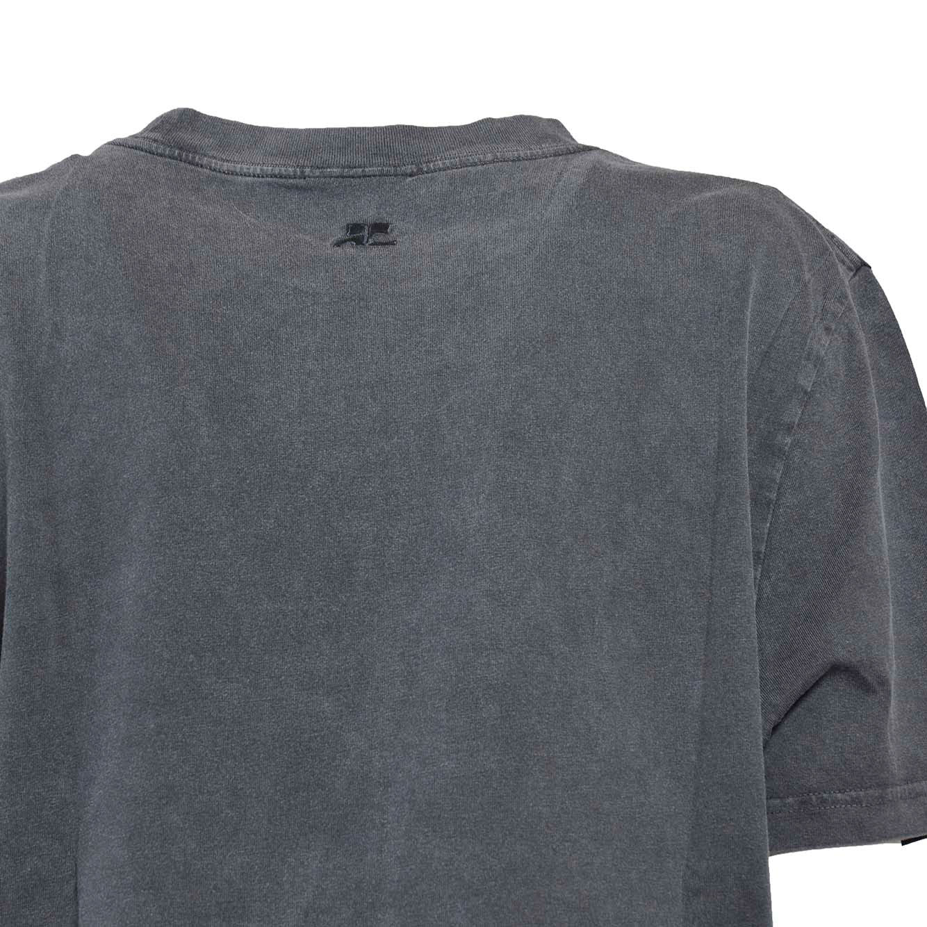 T-shirt Ac in cotone stonewashed grigio Courregès