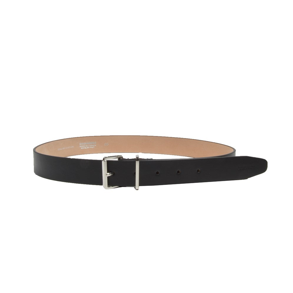 Cintura in pelle nera con fibbia Dsquared2
