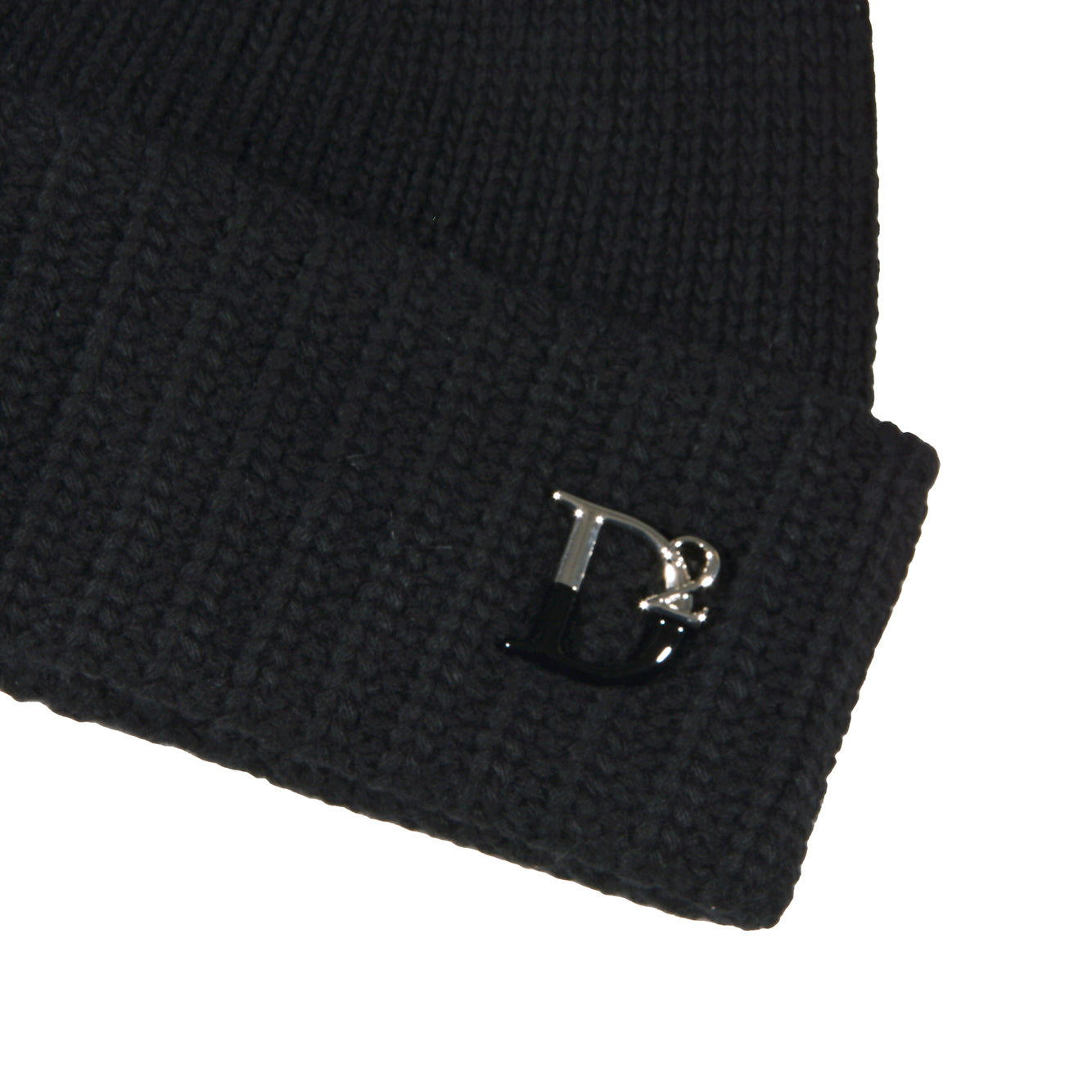 Berretto D2 Statement in misto lana e cashmere nero Dsquared2