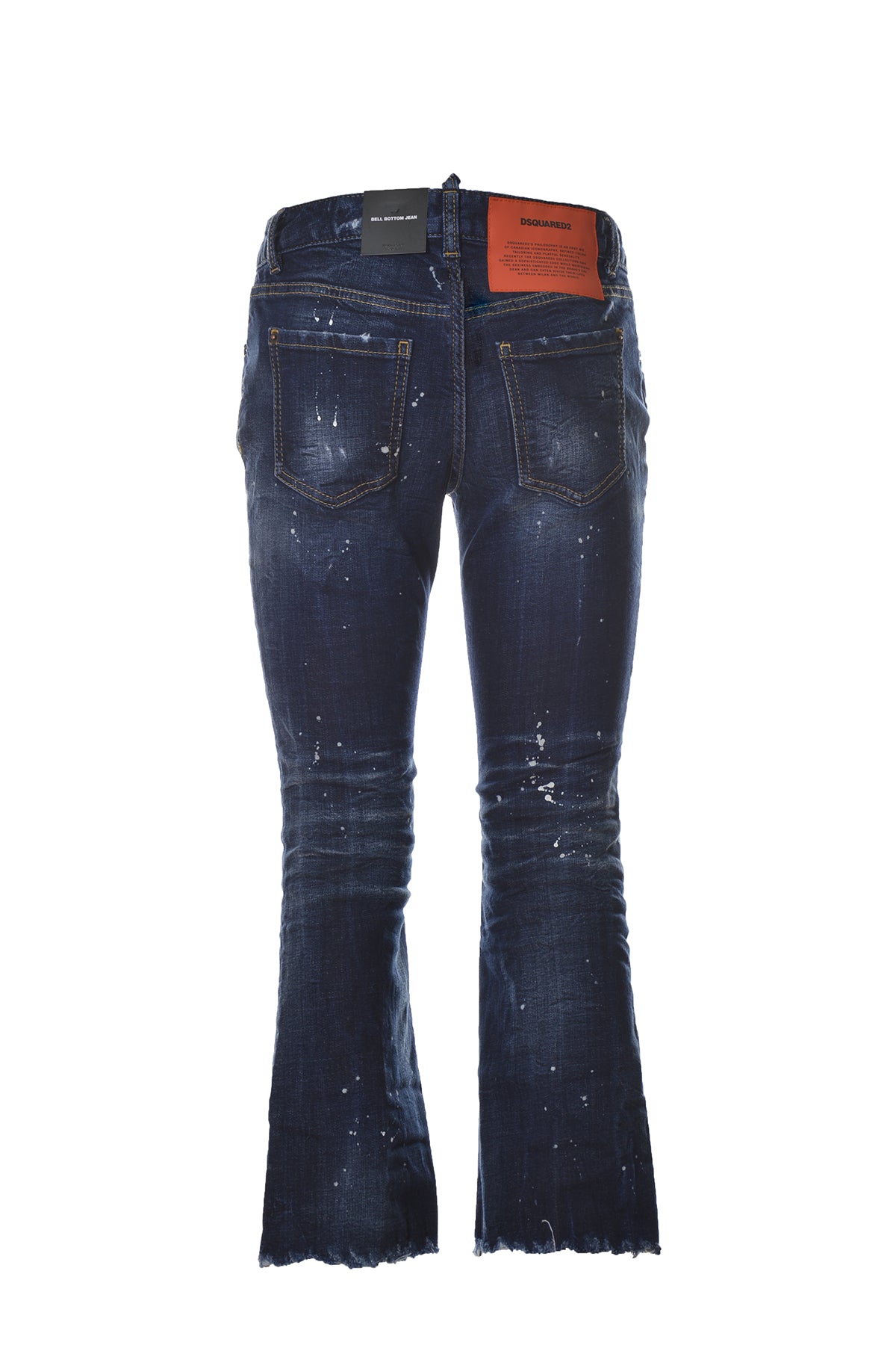 Jeans Bell Bottom crop in cotone blu scuro Dsquared2