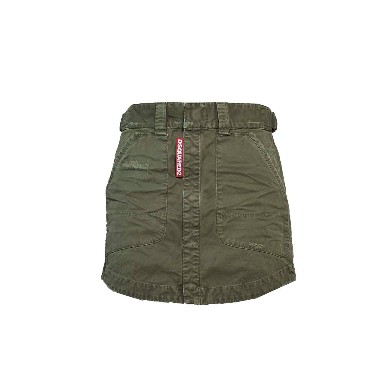 Minigonna Military in cotone verde Dsquared2