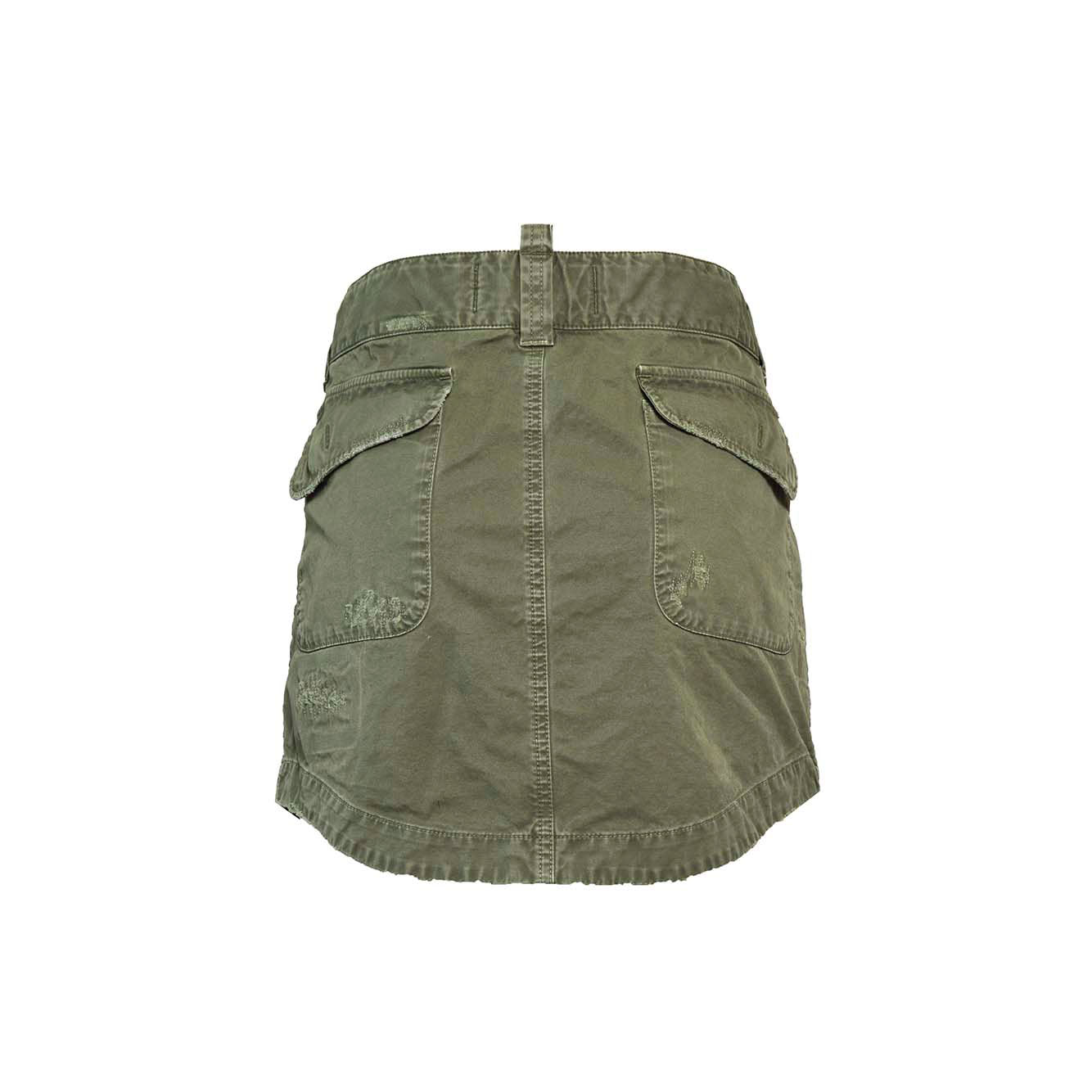 Minigonna Military in cotone verde Dsquared2
