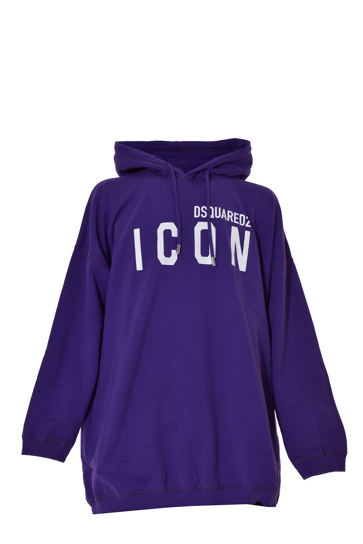 Felpa Icon Maxi con cappuccio in cotone viola Dsquared2