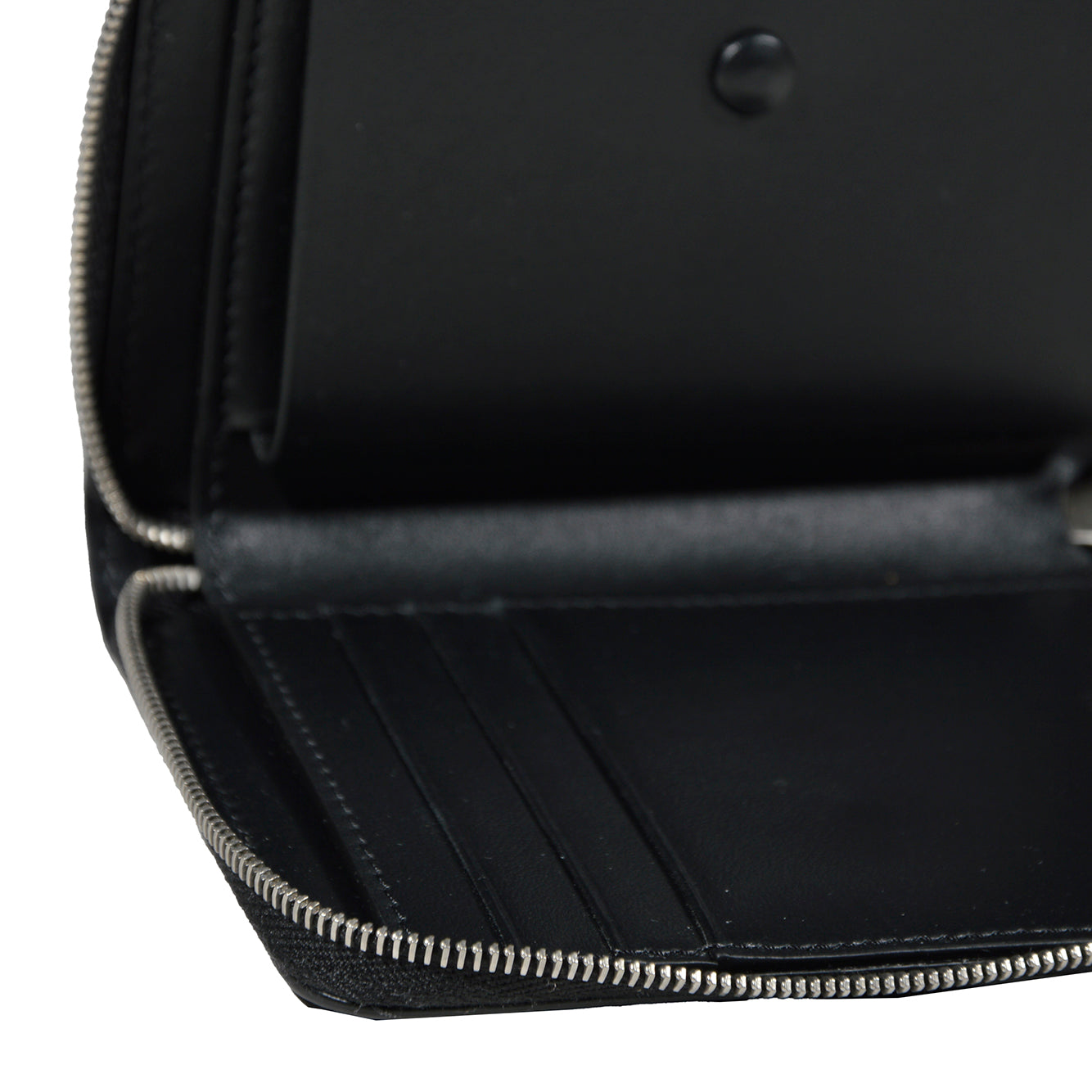 Portafoglio piccolo in pelle nera con zip Jil Sander