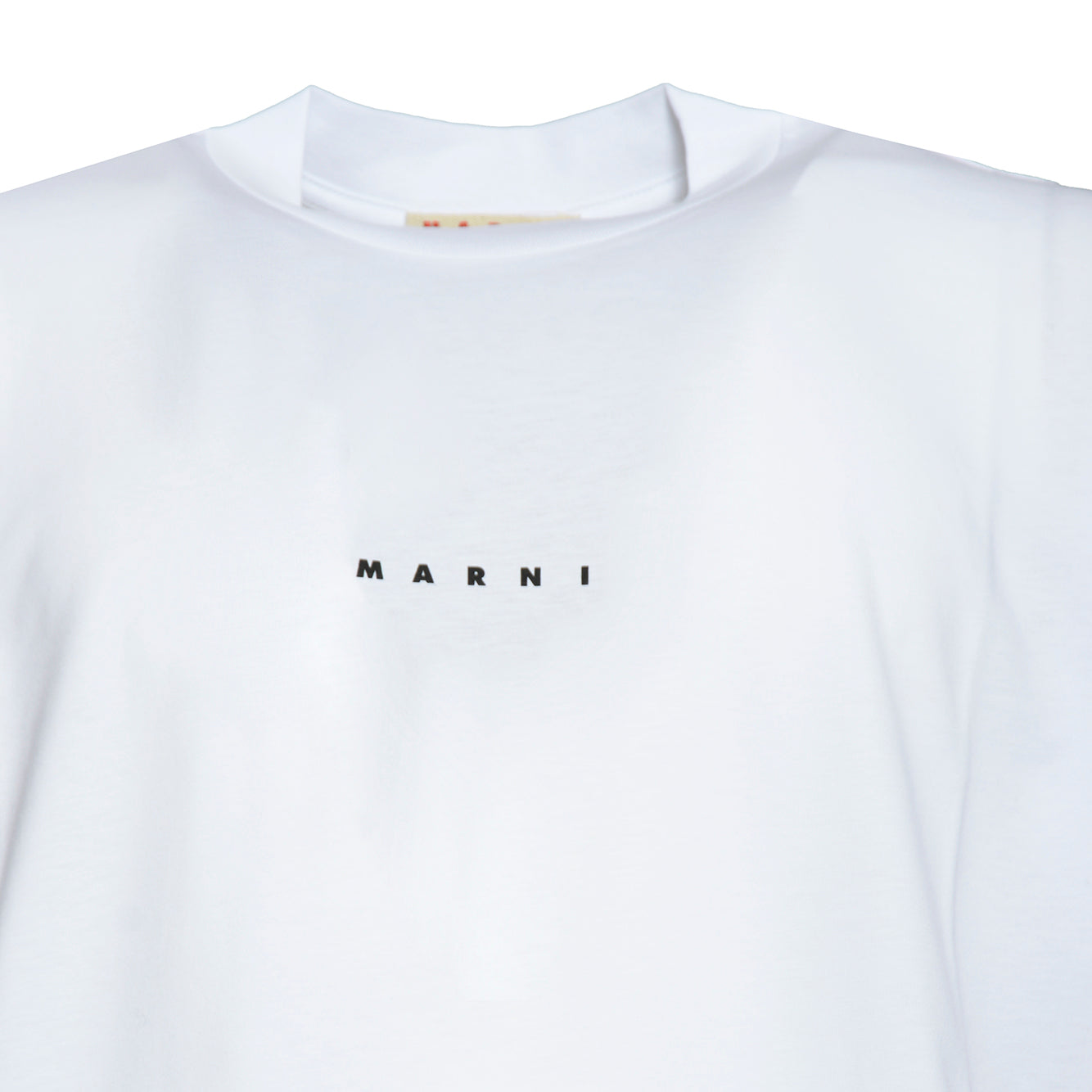 T-shirt in cotone bianco stampa logo Marni