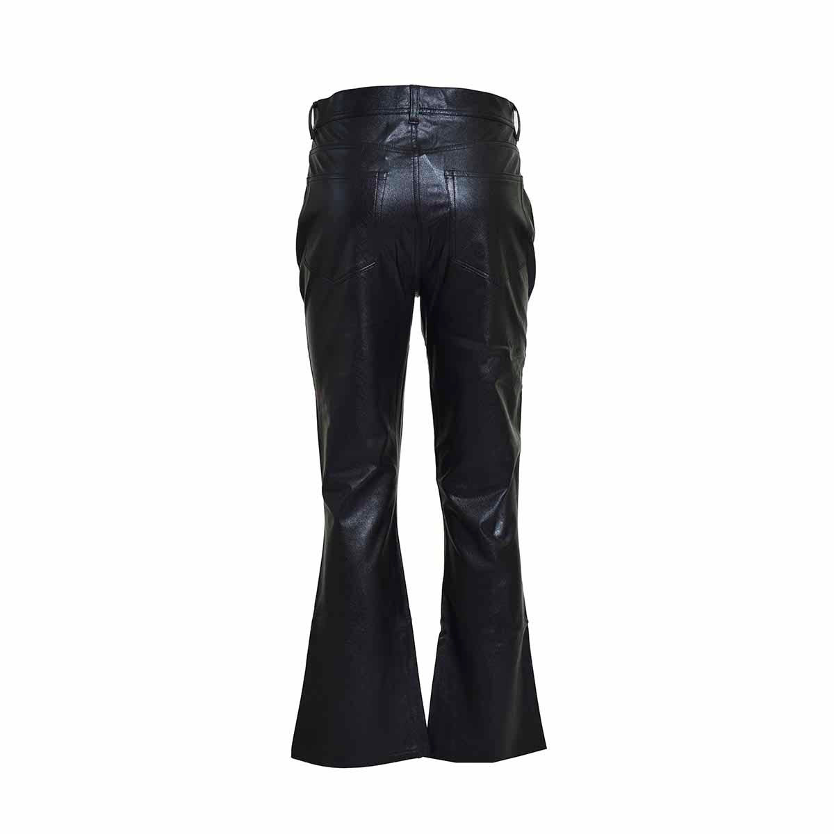 Pantalone cropped svasato Claudine in ecopelle nero Paige