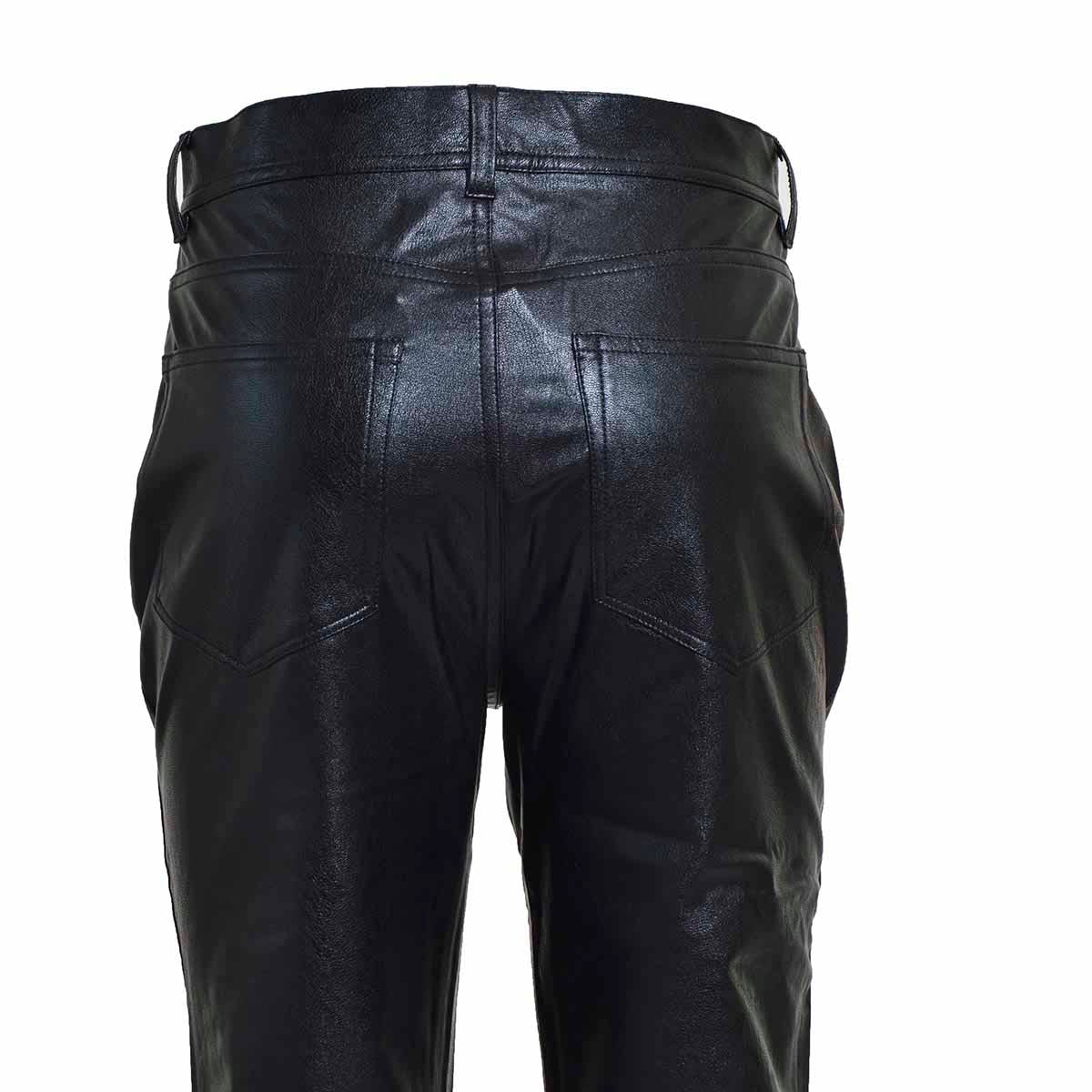 Pantalone cropped svasato Claudine in ecopelle nero Paige