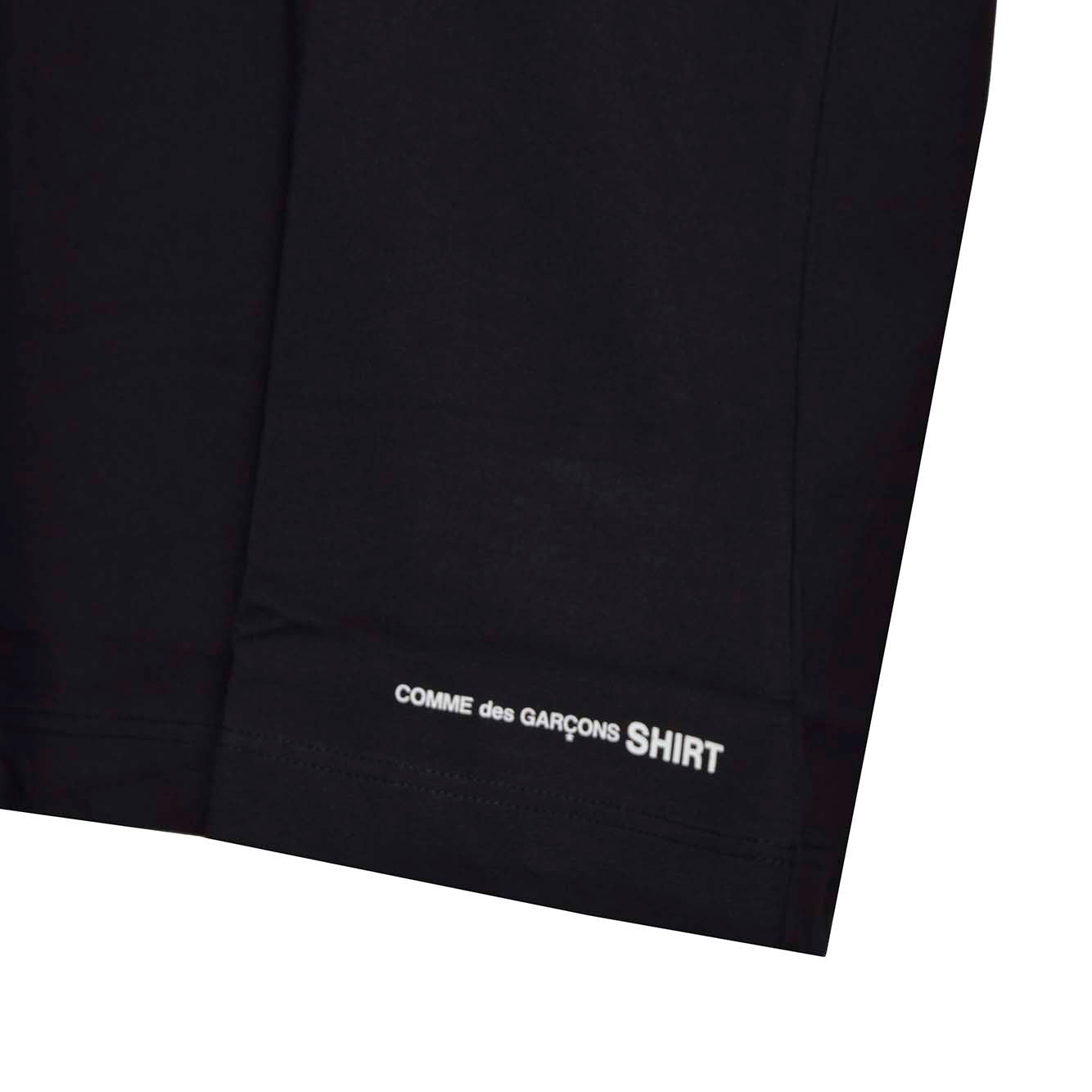T-shirt over in cotone nero stampa logo Comme des Garçons Shirt