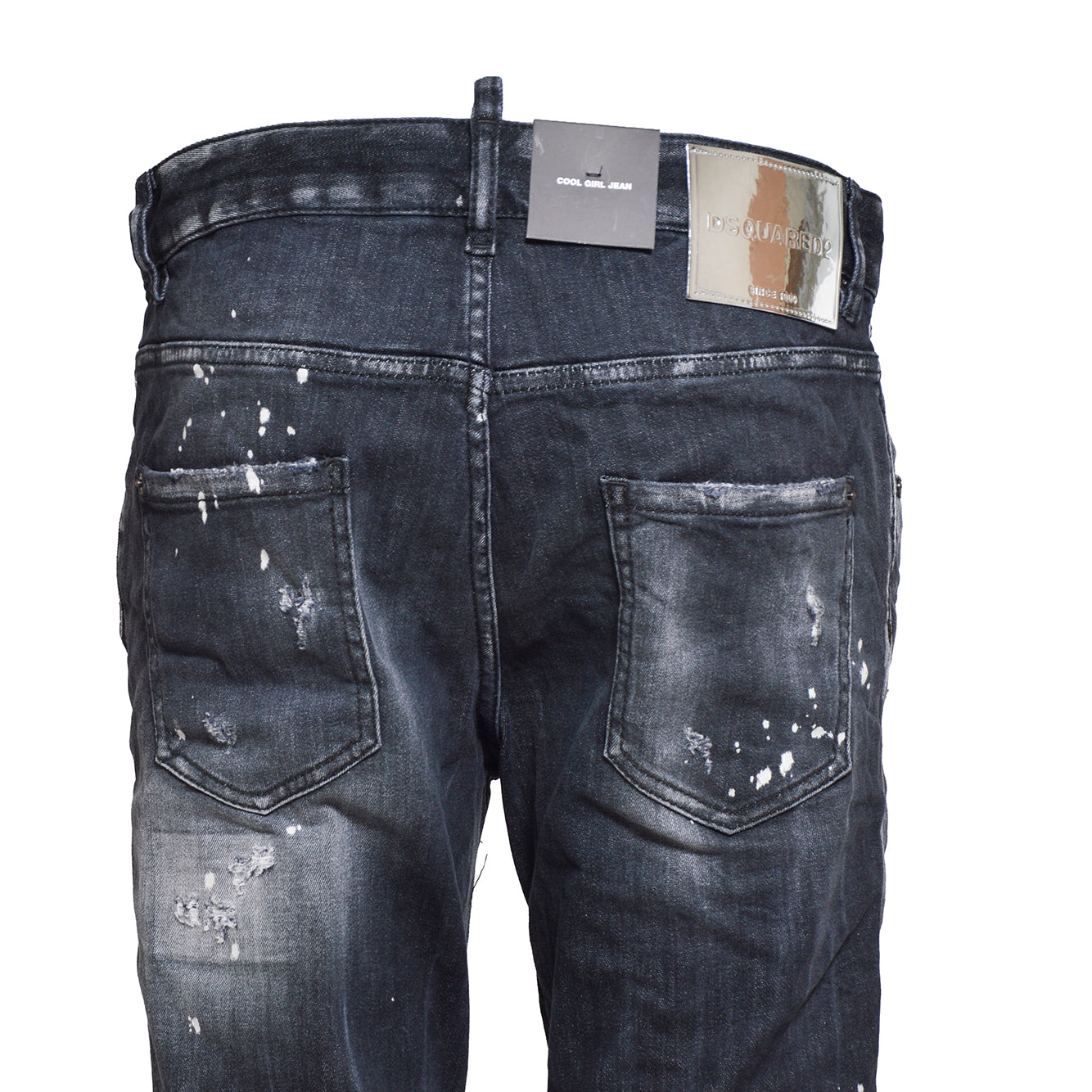 Jeans Cool Girl Jean in denim nero effetto vernice Dsquared2