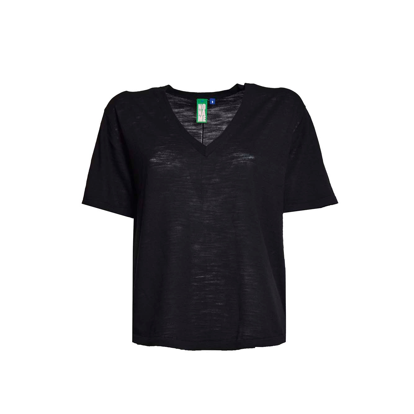 T-shirt Gianna in maglia di cotone nero Ensea
