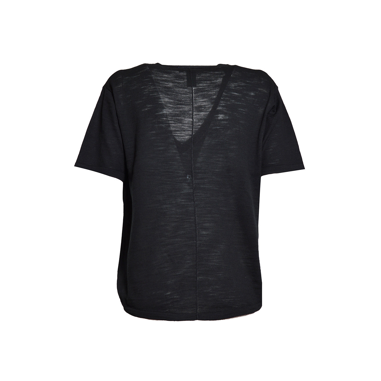 T-shirt Gianna in maglia di cotone nero Ensea