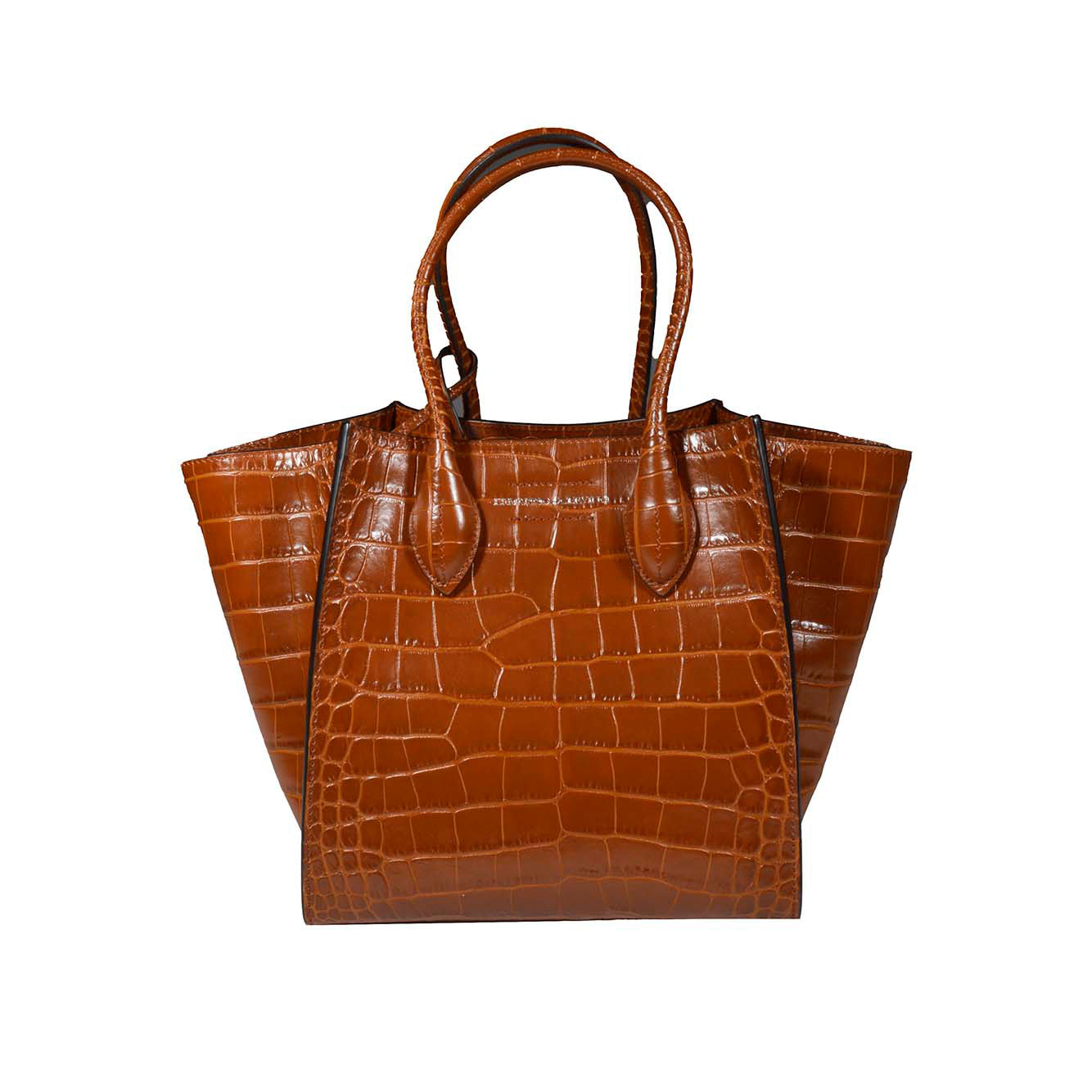 Shopping bag Maggie in pelle stampa cocco marrone Ermanno Scervino