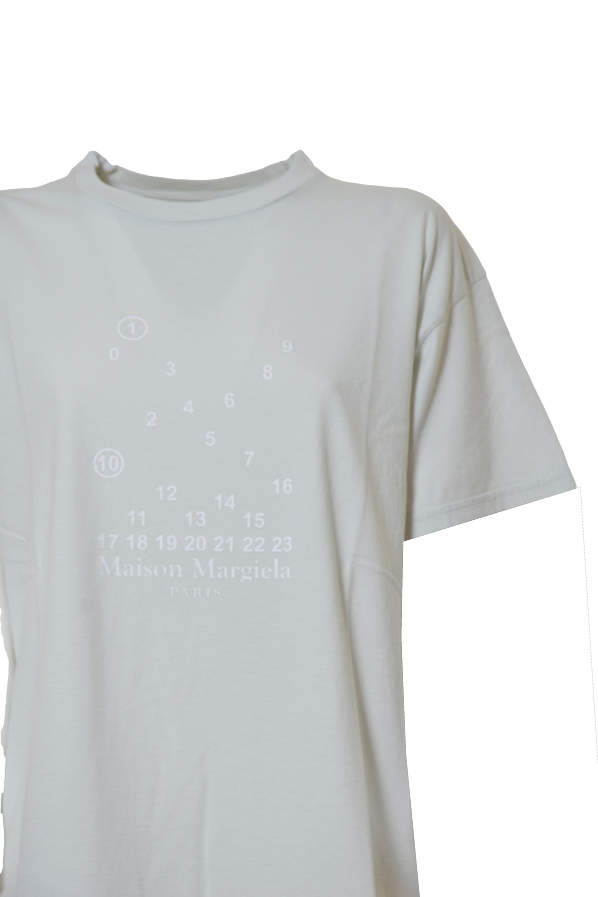 T-shirt Numeric in cotone bianco naturale Maison Margiela