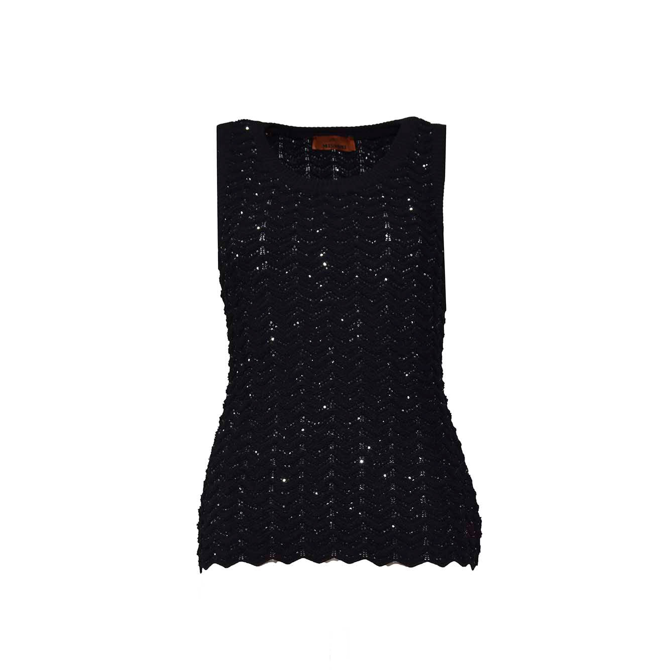 Canotta in viscosa nera con paillettes Missoni