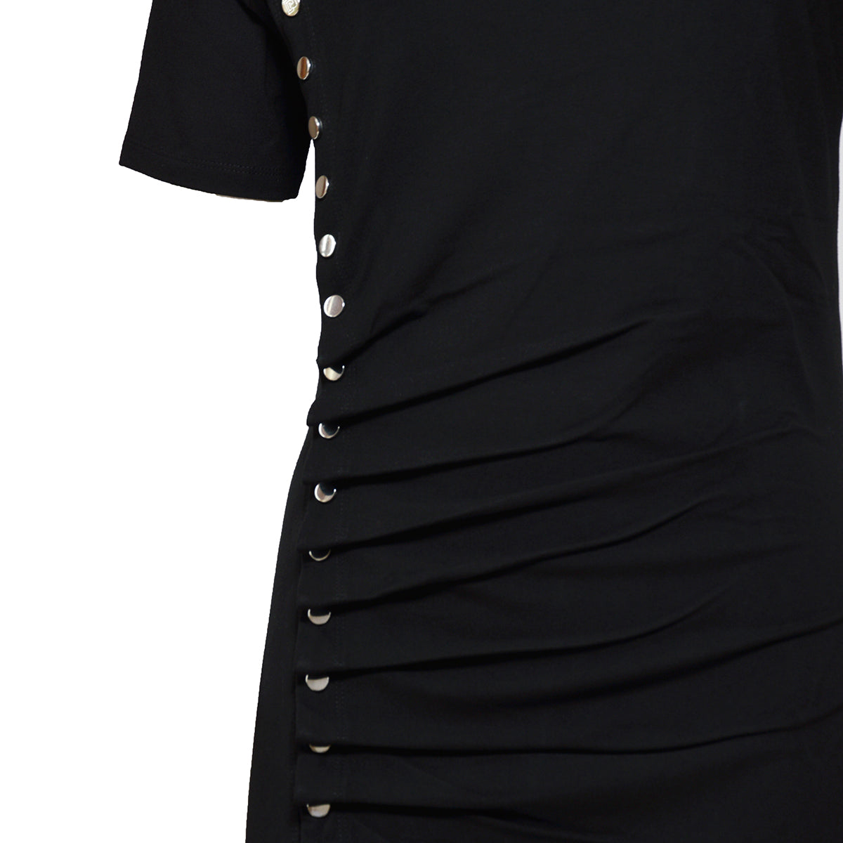 Abito corto in viscosa stretch nero Paco Rabanne