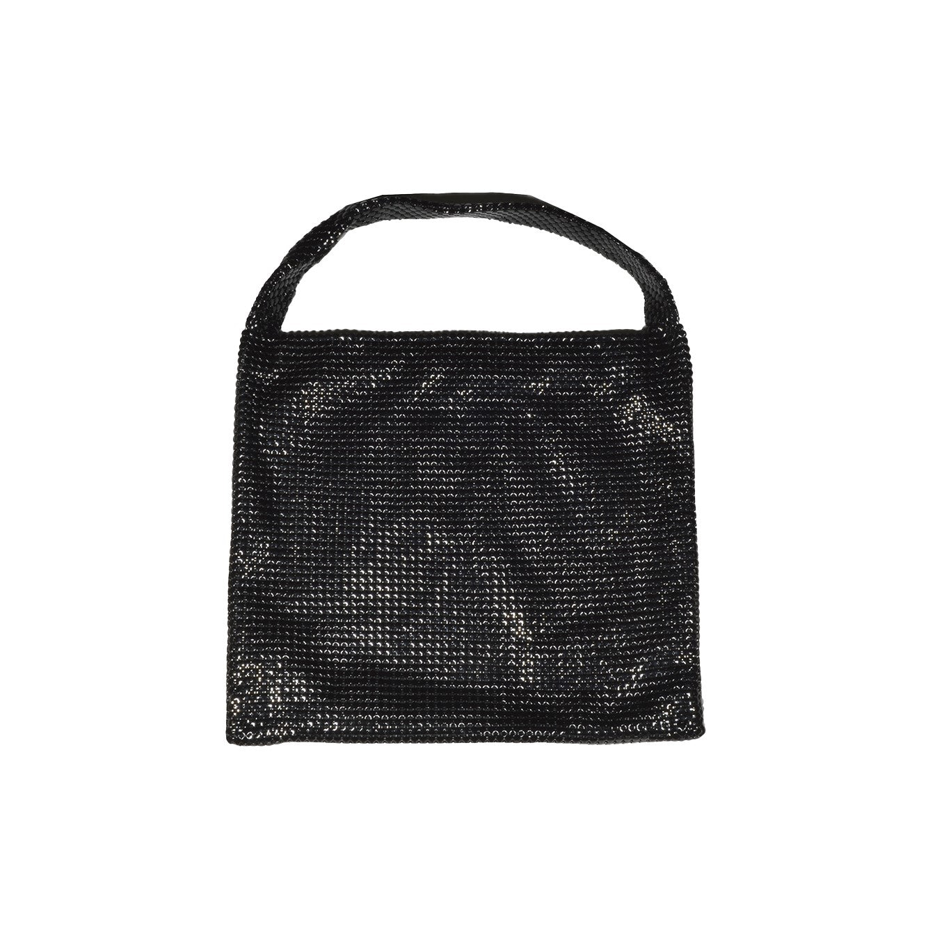 Borsa a mano Pixel media in maglia metallica nera Rabanne