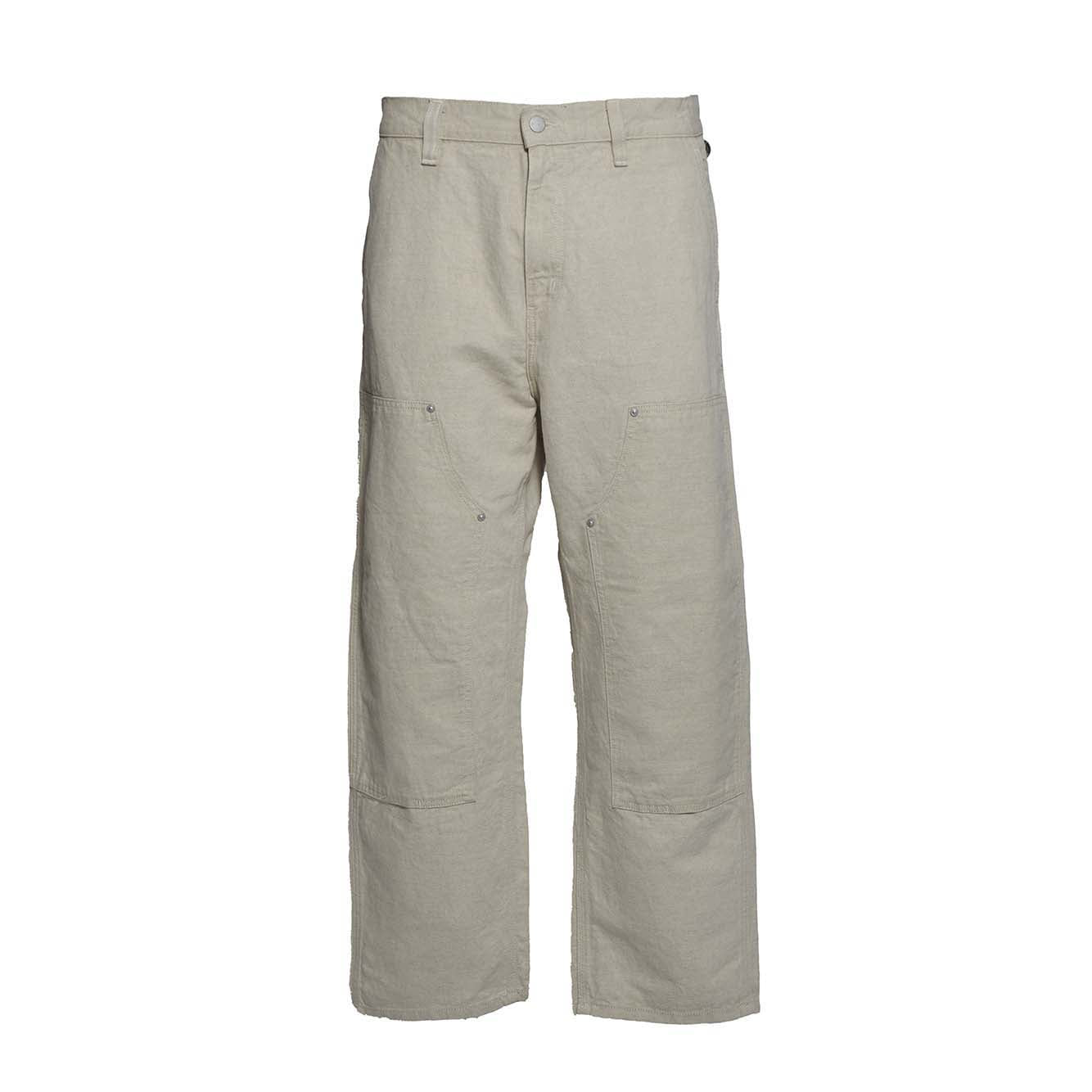 Pantalone Walter Double Knee in cotone e lino beige Carhartt Wip
