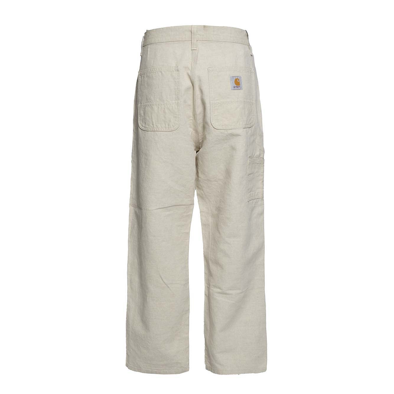 Pantalone Walter Double Knee in cotone e lino beige Carhartt Wip