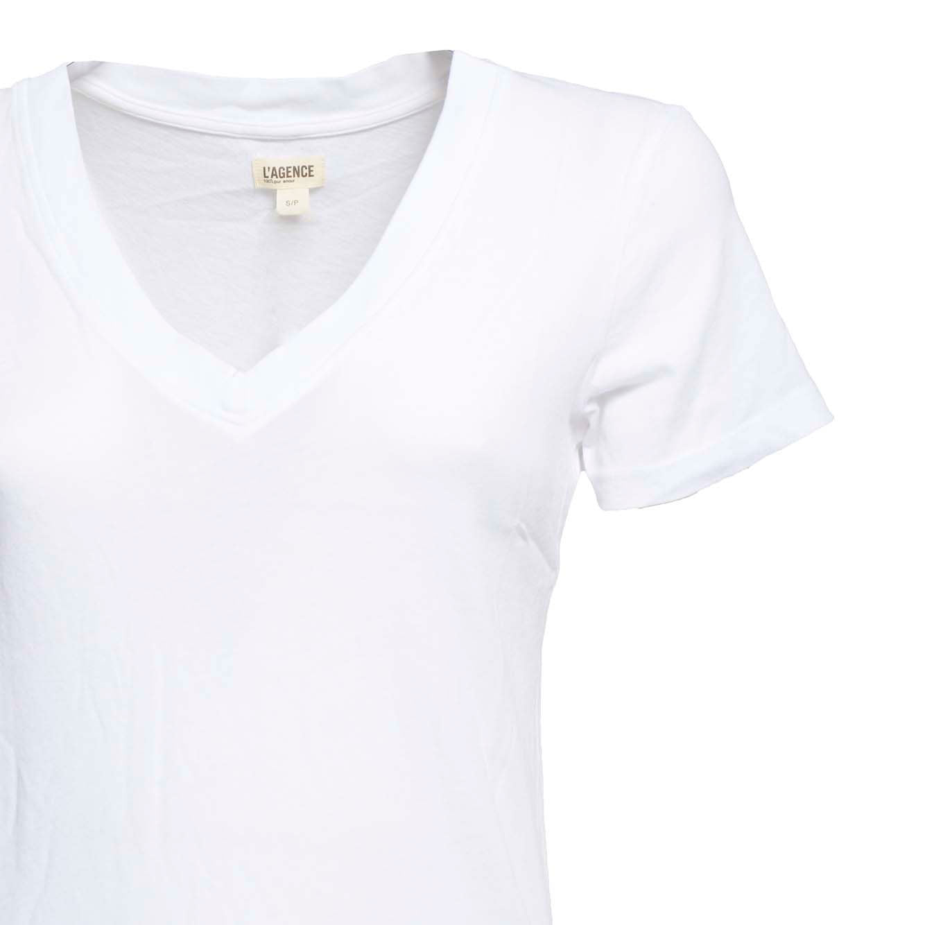 T-shirt Becca con scollo a V bianca L'Agence