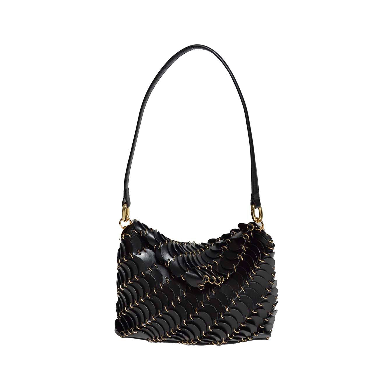 Borsa a spalla Paco in pelle nera Rabanne