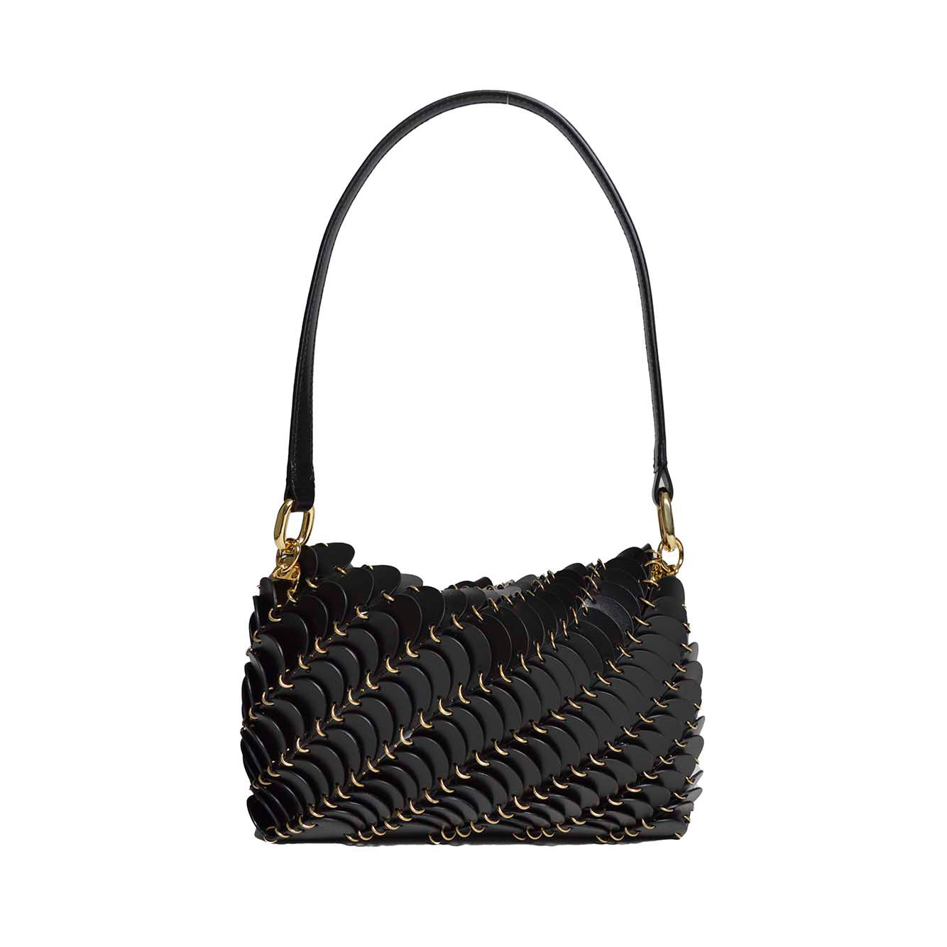 Borsa a spalla Paco in pelle nera Rabanne