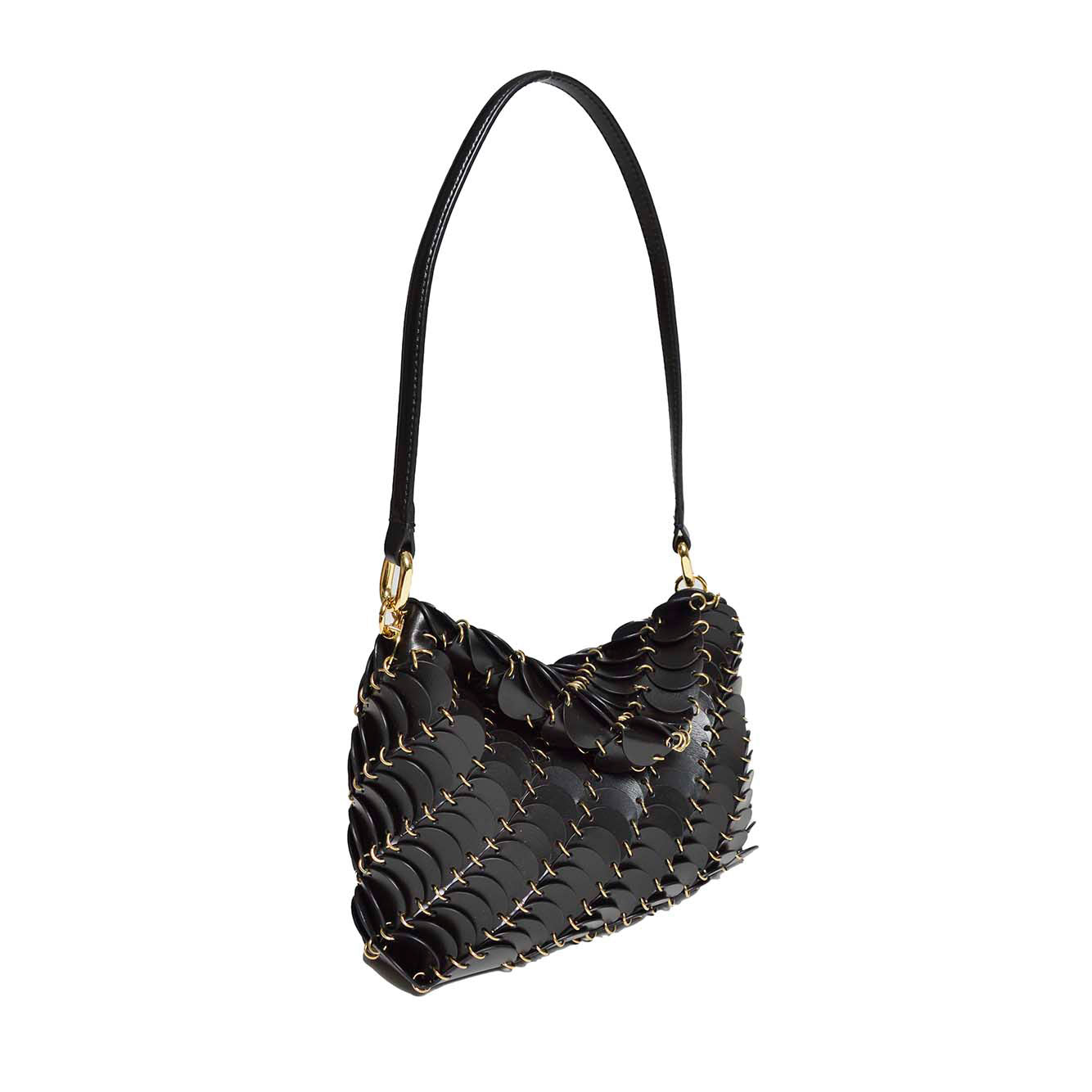 Borsa a spalla Paco in pelle nera Rabanne