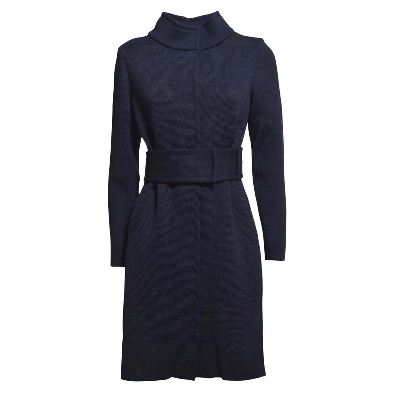 Cappotto lungo in maglia di lana blu Charlott