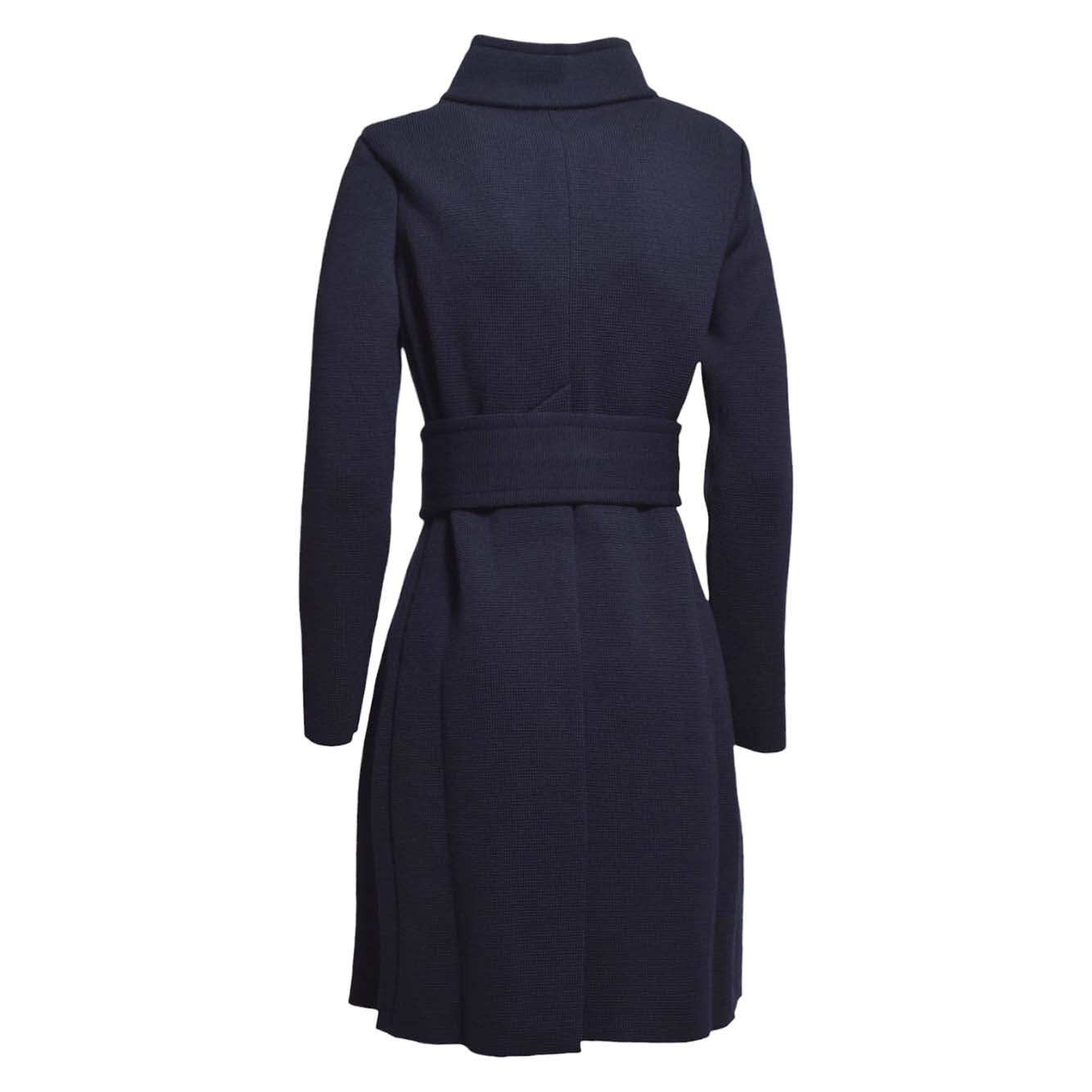 Cappotto lungo in maglia di lana blu Charlott