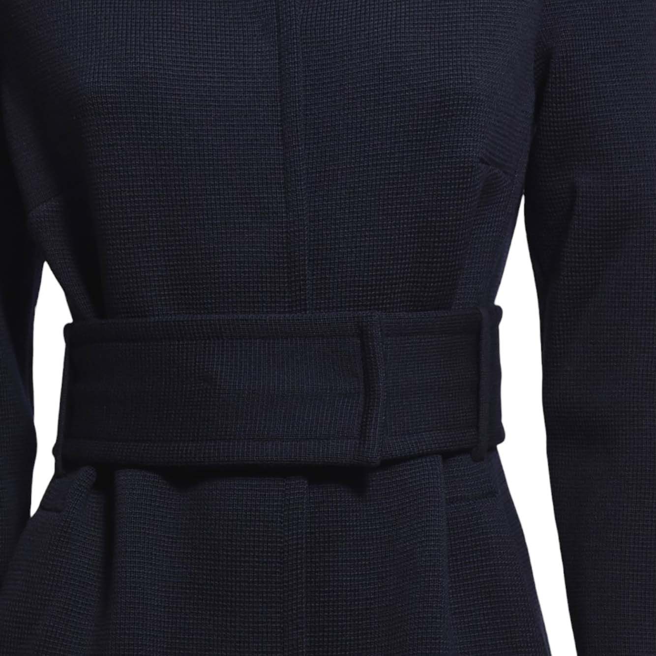 Cappotto lungo in maglia di lana blu Charlott