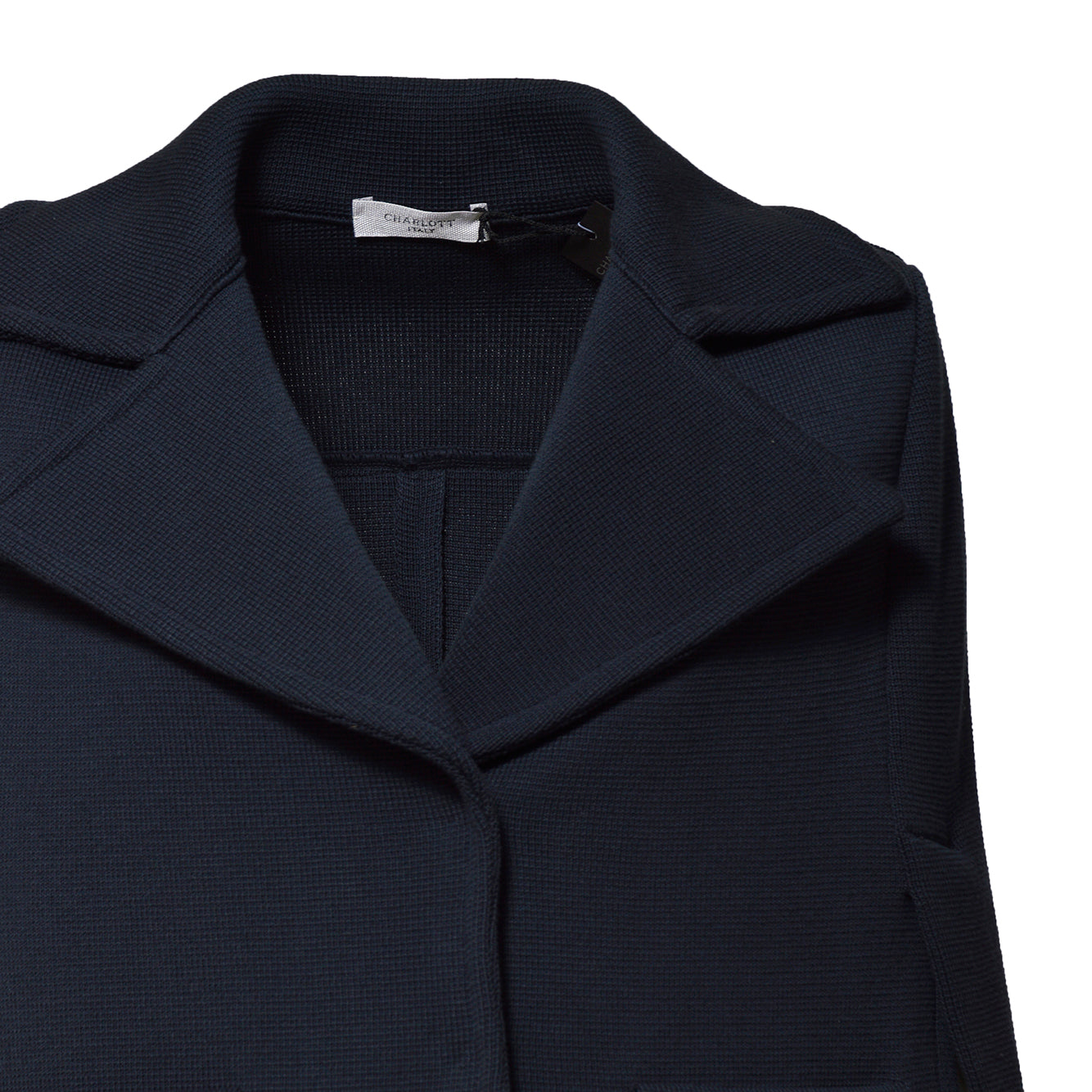 Mantella corta in maglia di cotone blu Charlott