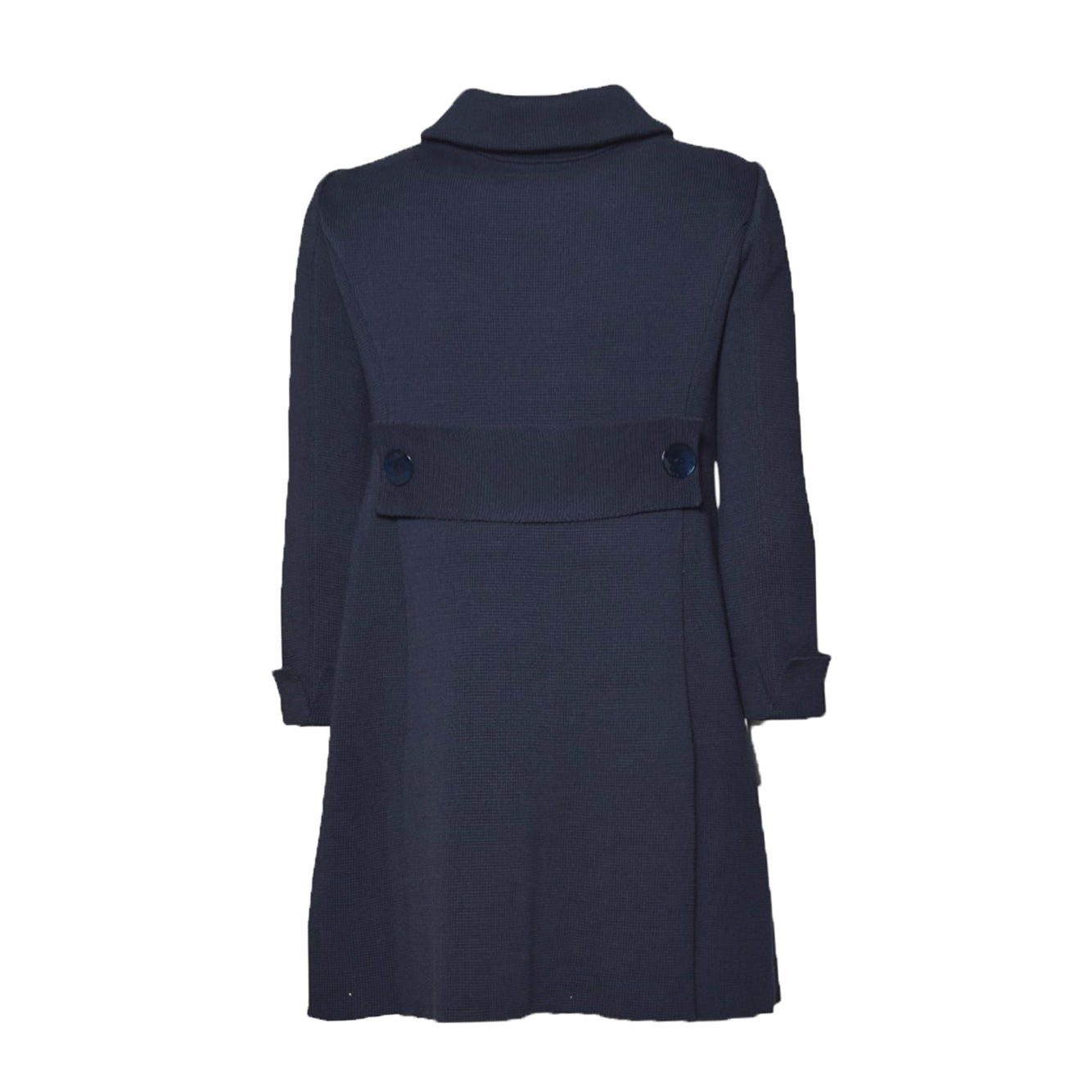 Cappotto corto monopetto in maglia di cotone blu Charlott