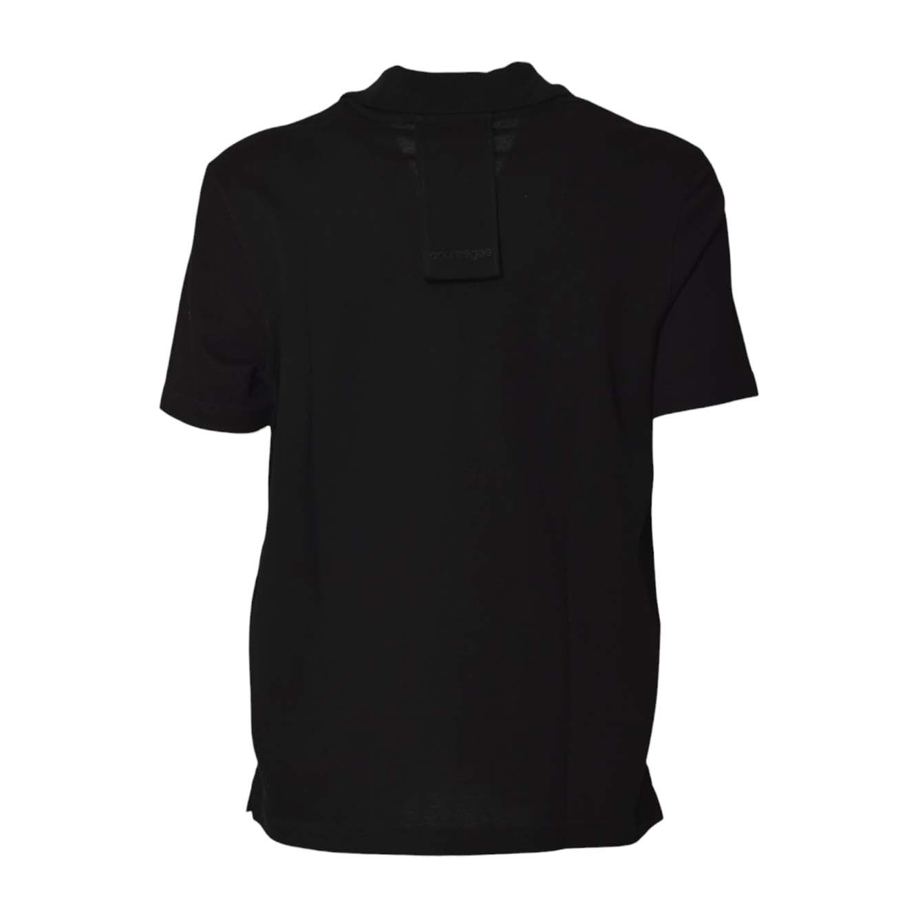 Polo AC Piqué in cotone nero Courrèges