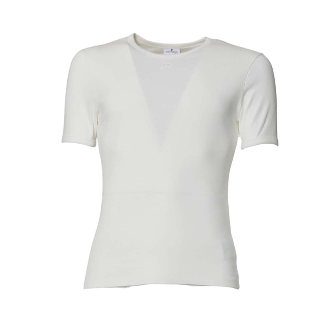 T-shirt Signature Contrast in cotone bianco Courrèges