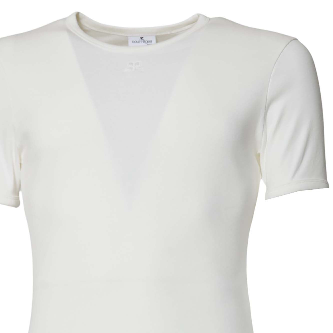 T-shirt Signature Contrast in cotone bianco Courrèges