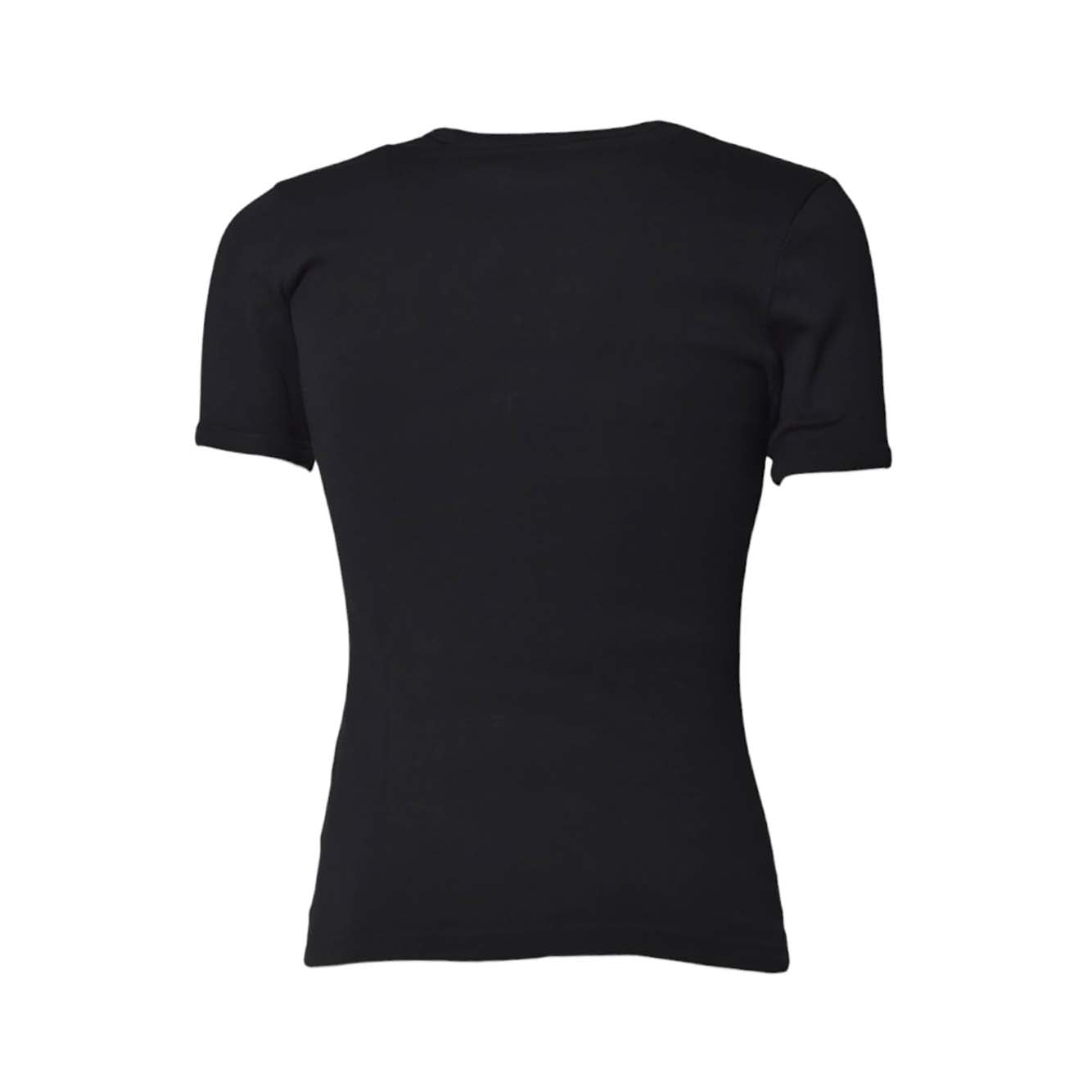 T-shirt Signature Contrast in cotone nero Courrèges