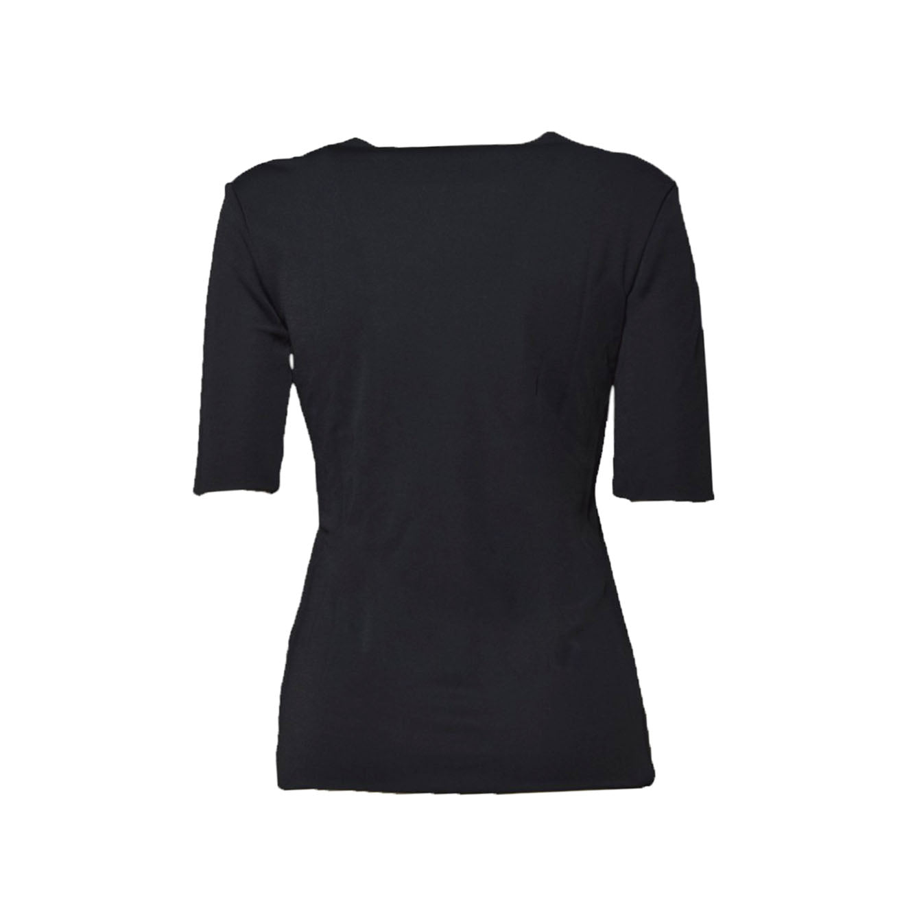 Top maniche corte in viscosa fluida nera Jil Sander