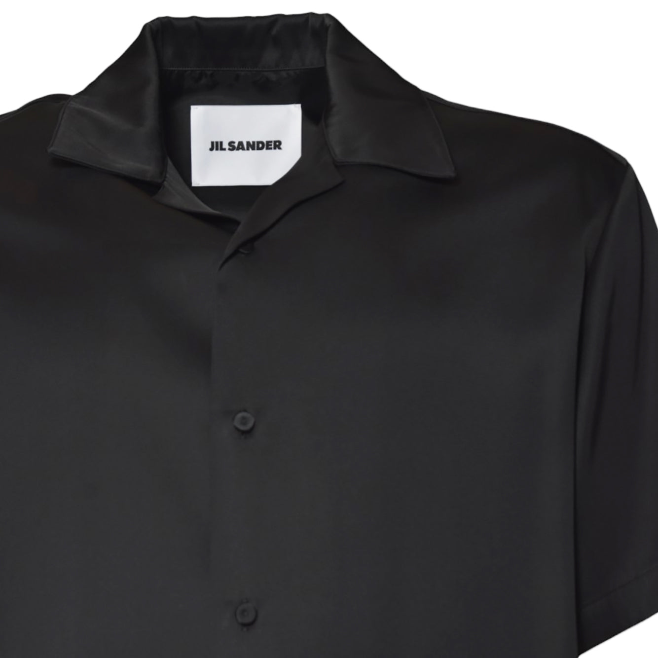 Camicia maniche corte in seta nera Jil Sander