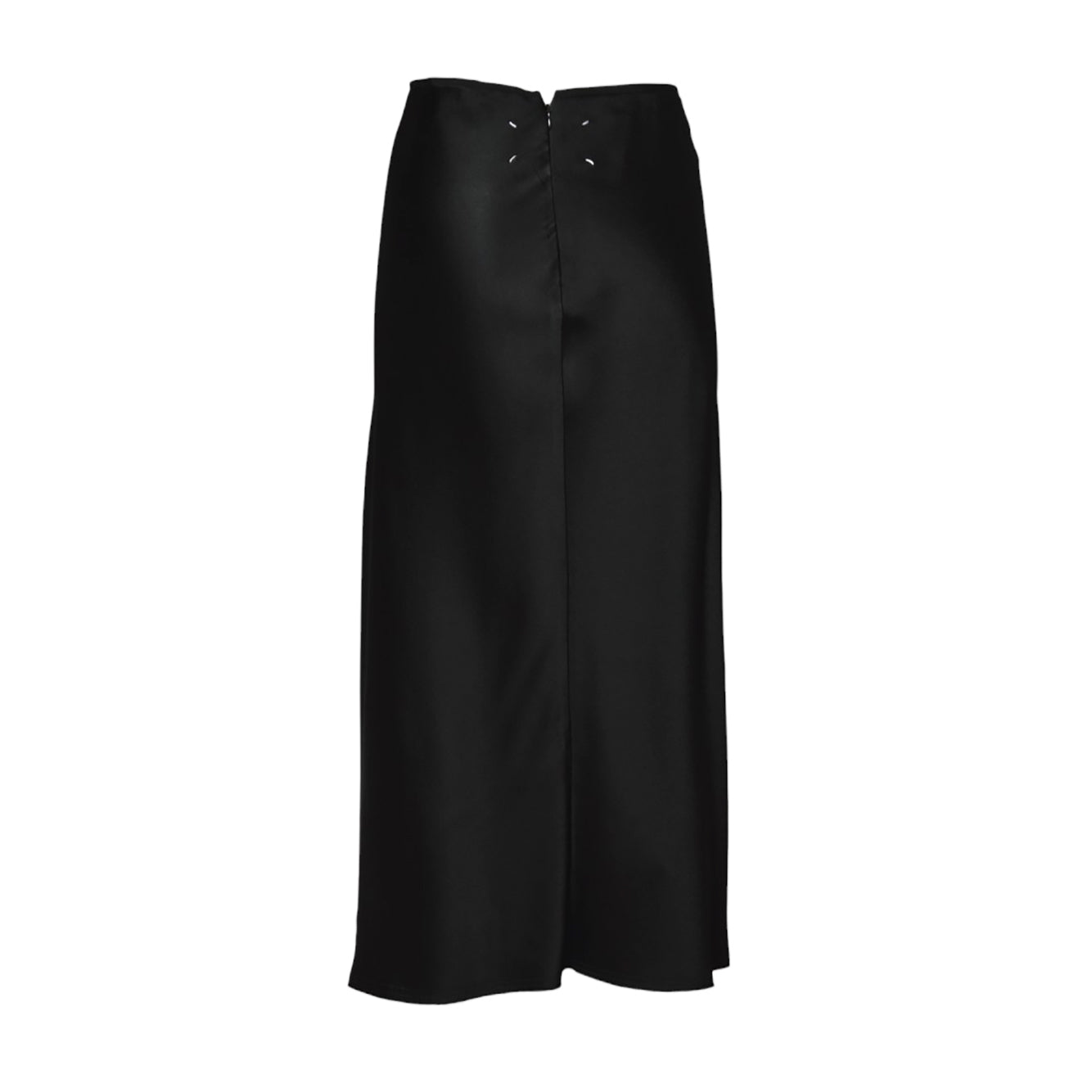 Gonna lunga in raso di viscosa nera Maison Margiela