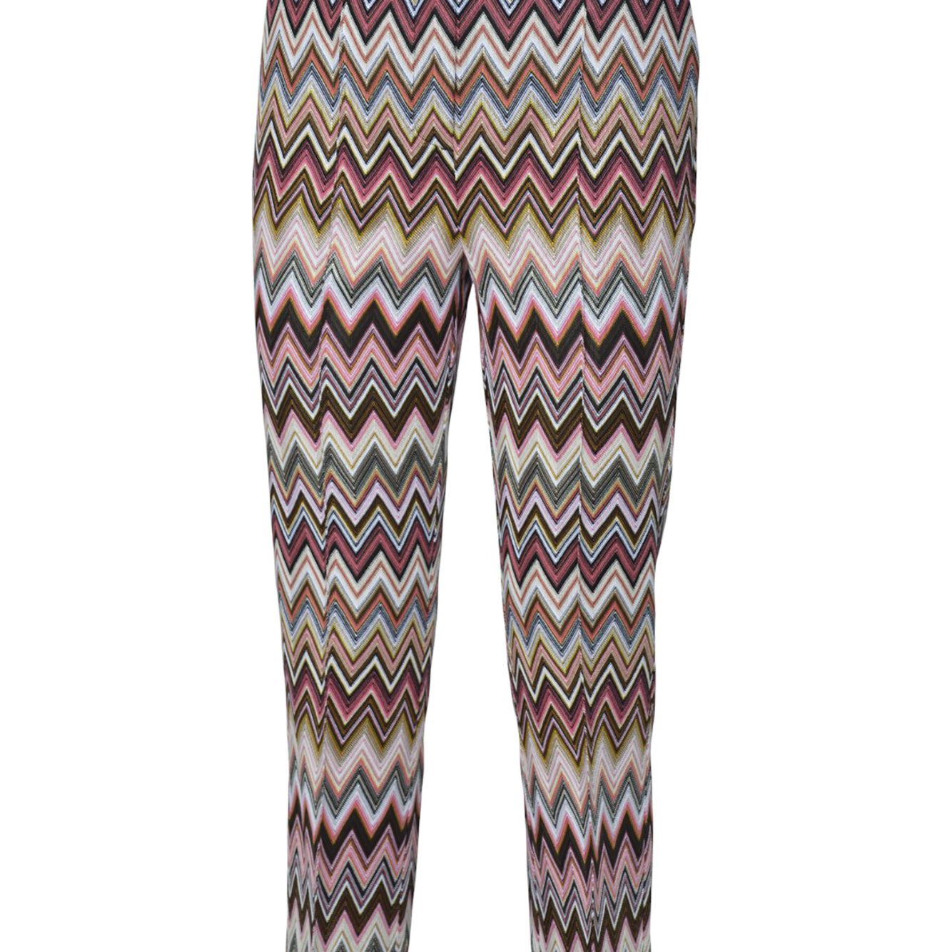 Pantalone crop in cotone e viscosa motivo zig zag rosa Missoni