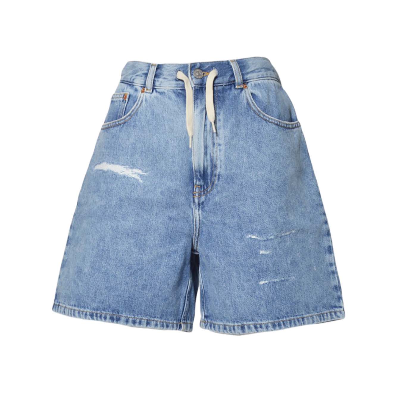 Bermuda in denim di cotone blu MM6 Maison Margiela