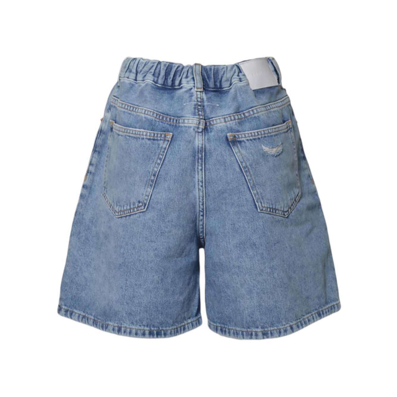 Bermuda in denim di cotone blu MM6 Maison Margiela